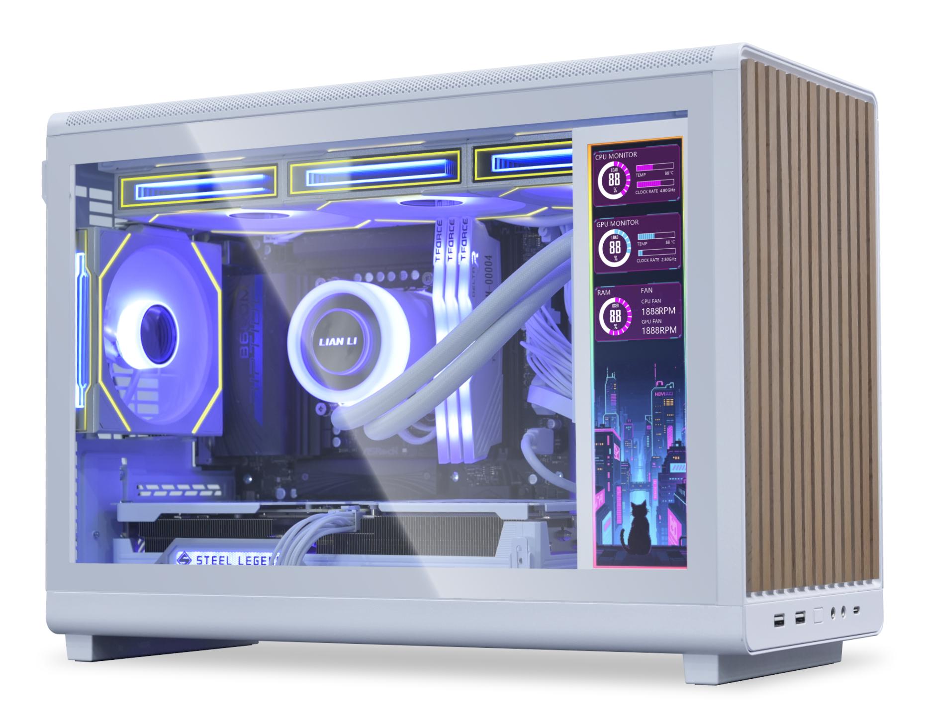 Lian Li PC-Gehäuse 8.8" Universal IPS Screen / SM088W Weiß