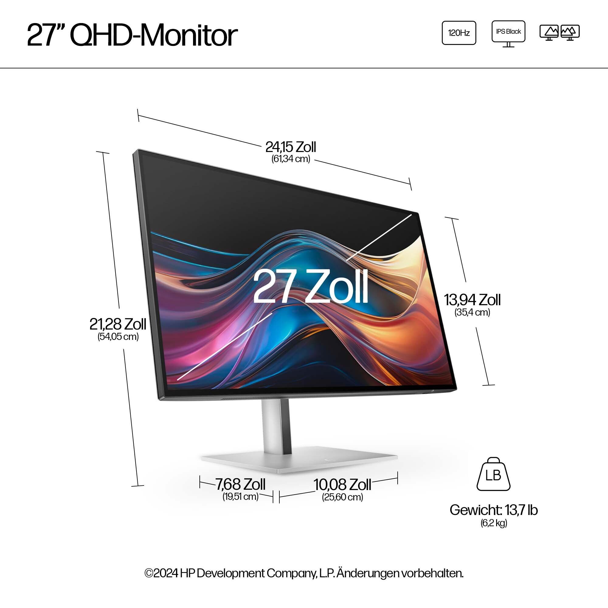 HP Monitor 727pq / 8J4D8UT#ABB Negro Standard 68,6 cm (27")