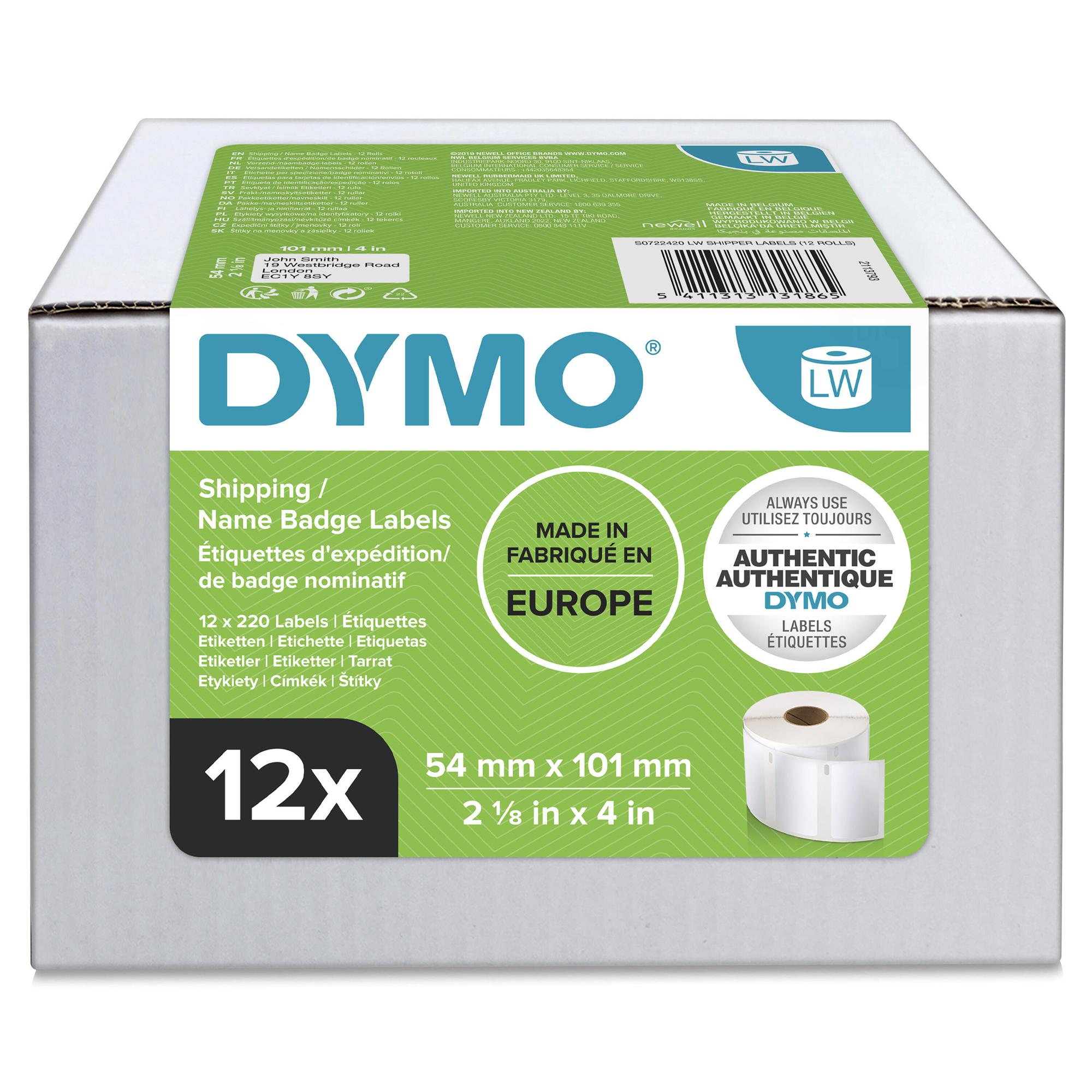 DYMO Etiqueta L13186 / S0722420 Blanco 12-Pack
