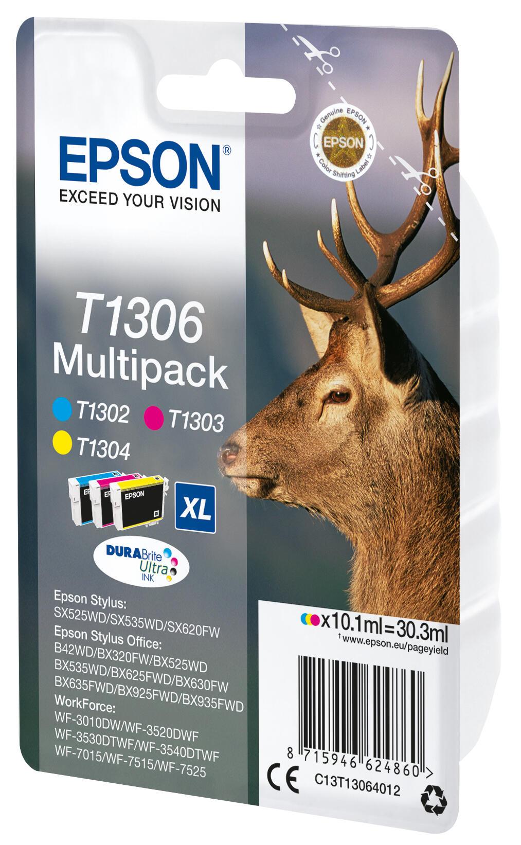 Epson Tinte T1306 / C13T13064012 C,M,Y Multipack
