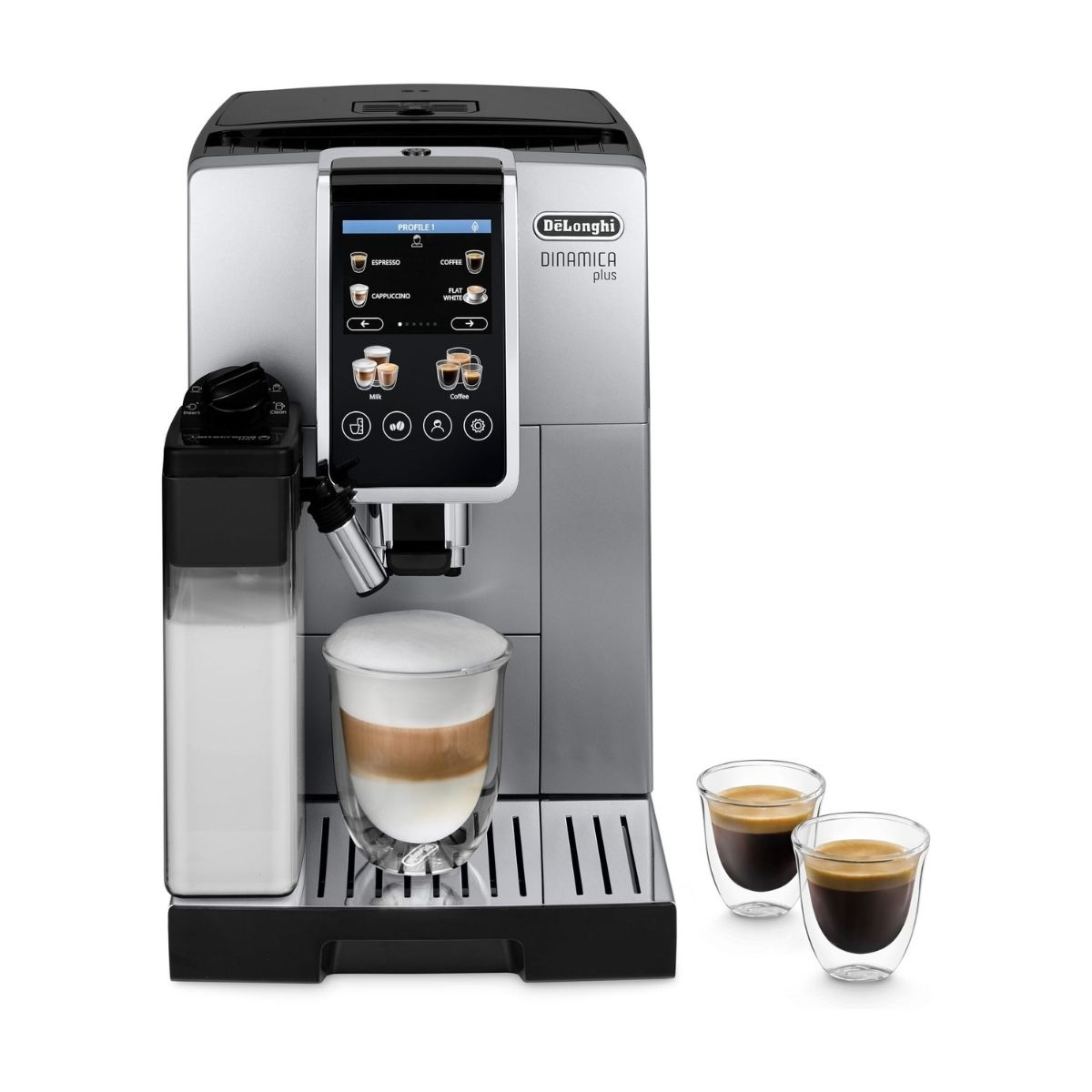 De'Longhi Cafetera automática Dinamica Plus / ECAM380.85.SB Negro/Plata
