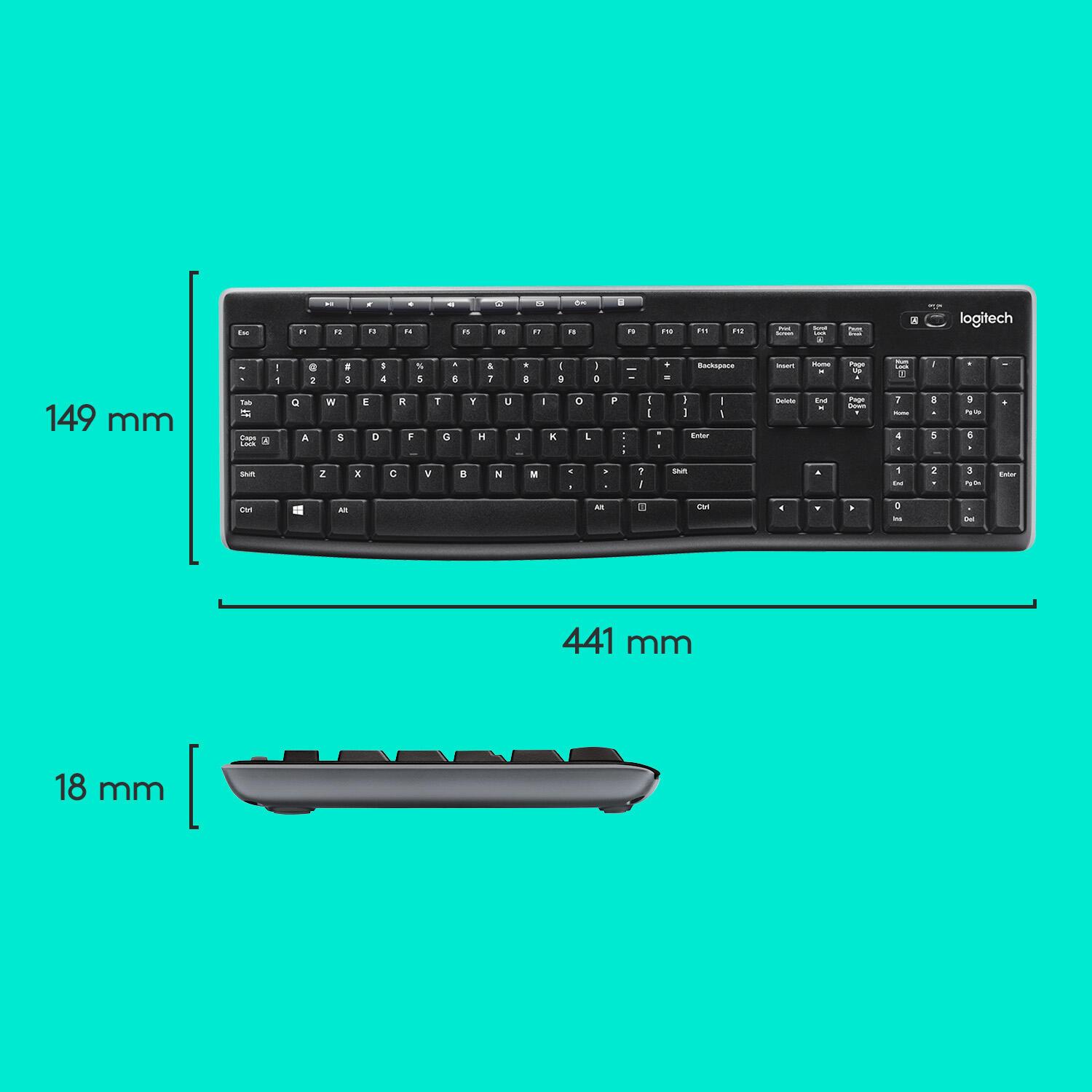 Logitech Ensemble souris et clavier MK270 / 920-004508 Noir