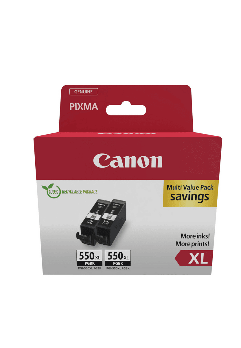 Canon Tinta PGI-550XL  / 6431B010 Negro Paquete doble XL
