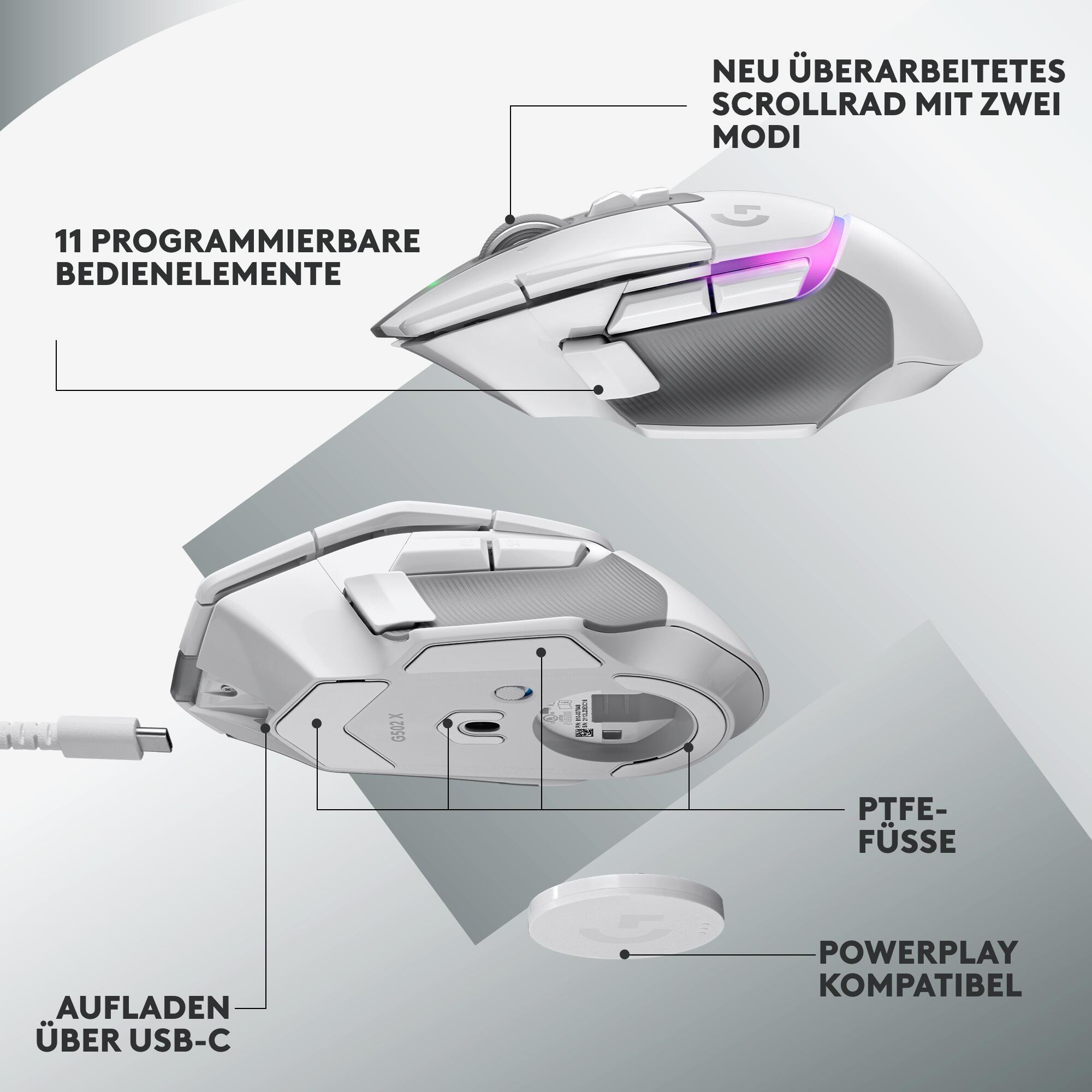Logitech Maus G502 X Plus Lightspeed / 910-006171 Weiß