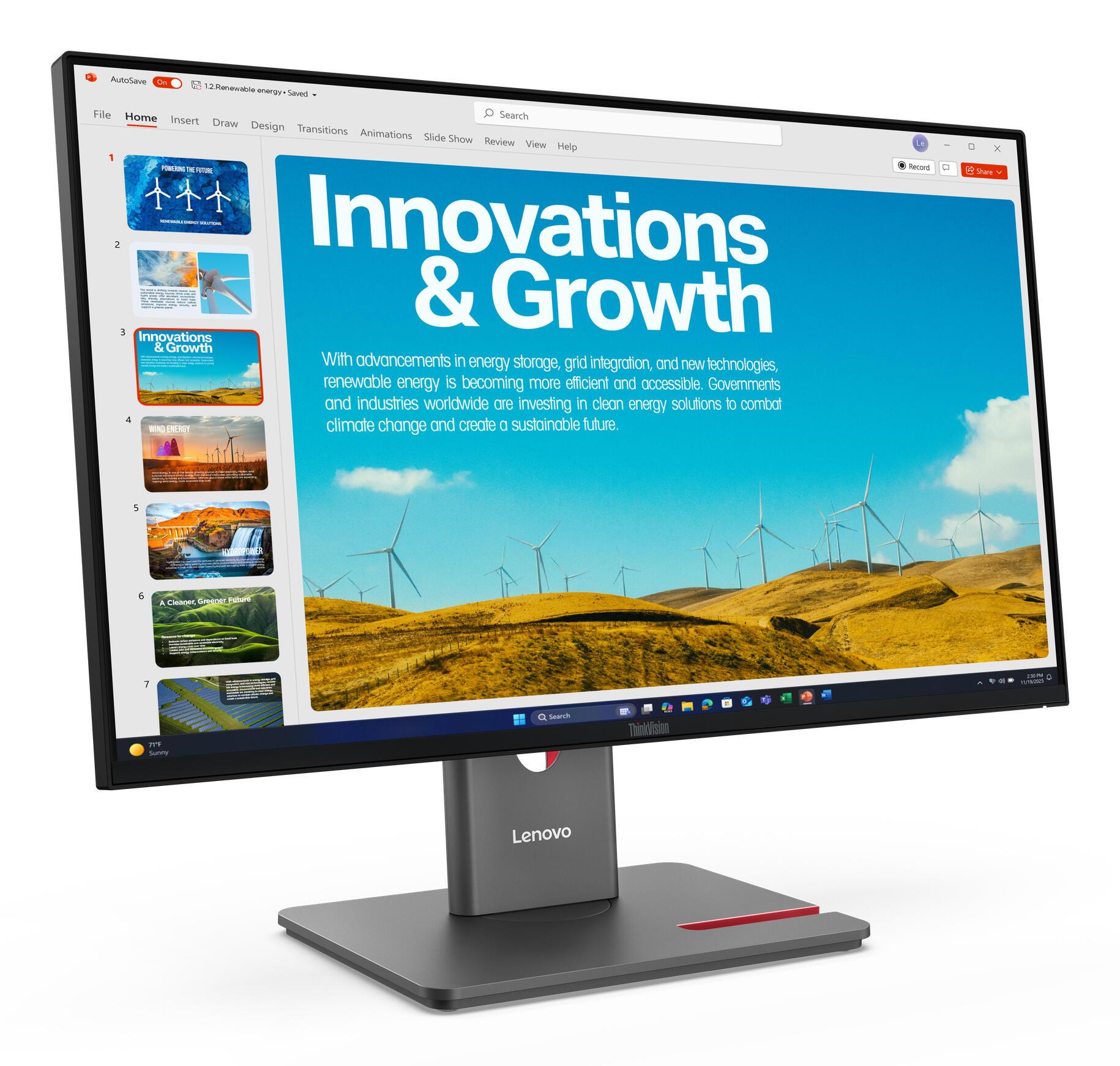 Lenovo Monitor ThinkVision P24QD-40 / 64B1GAT1EU Negro 60,5 cm (23,8")