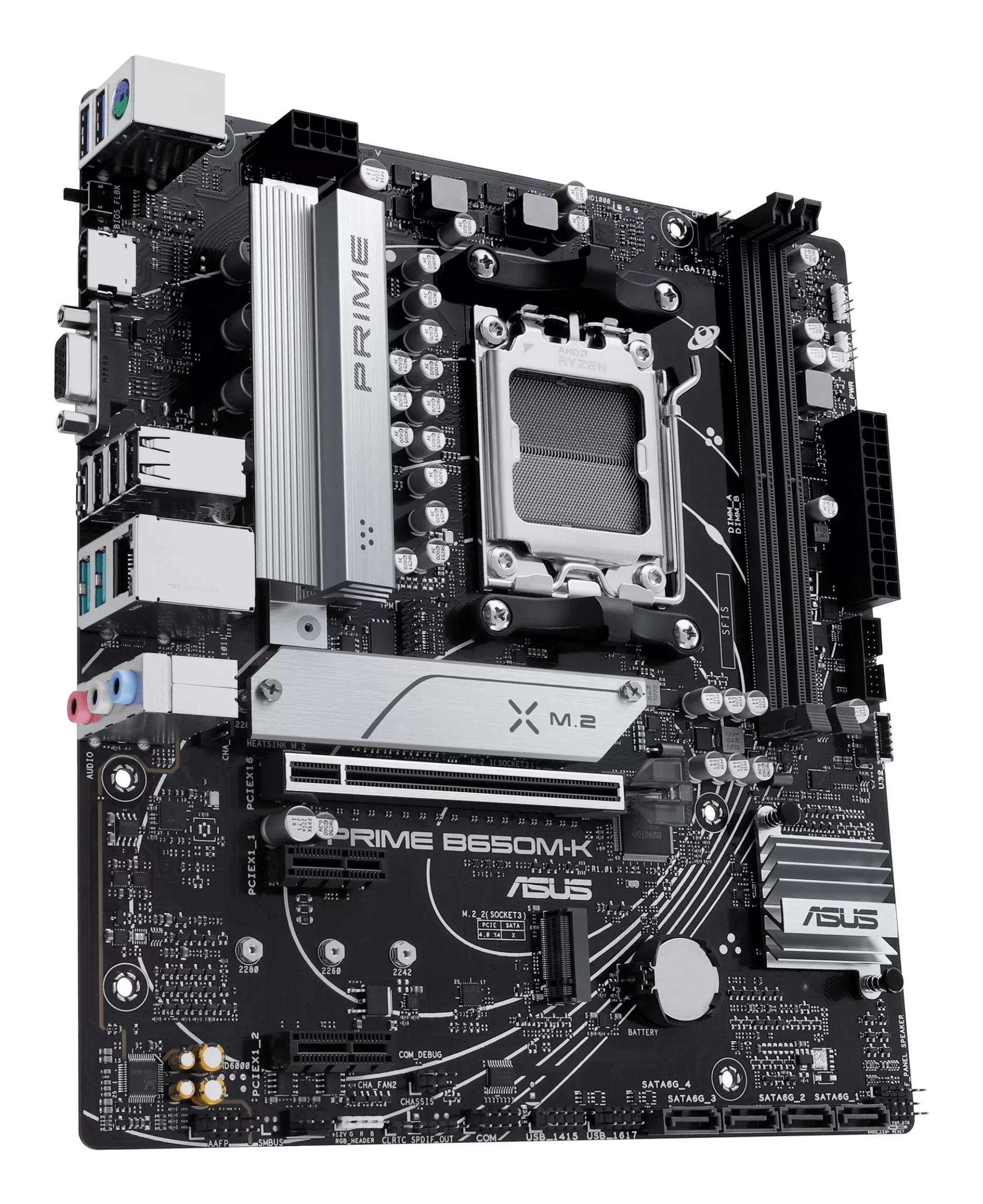 ASUS Mainboard Prime B650M-K / 90MB1F60-M0EAY0 Schwarz, Grau
