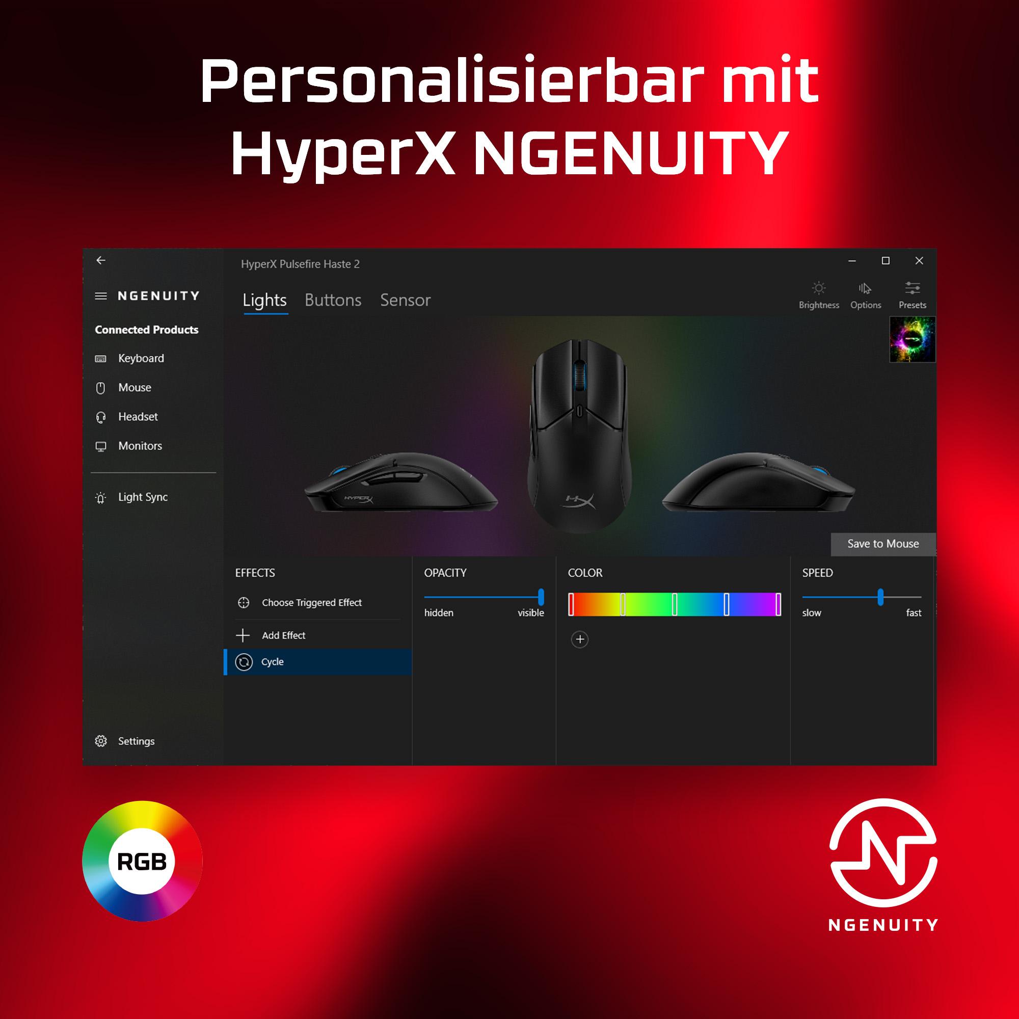 HyperX Souris Pulsefire Haste 2 / 6N0A8AA Blanc