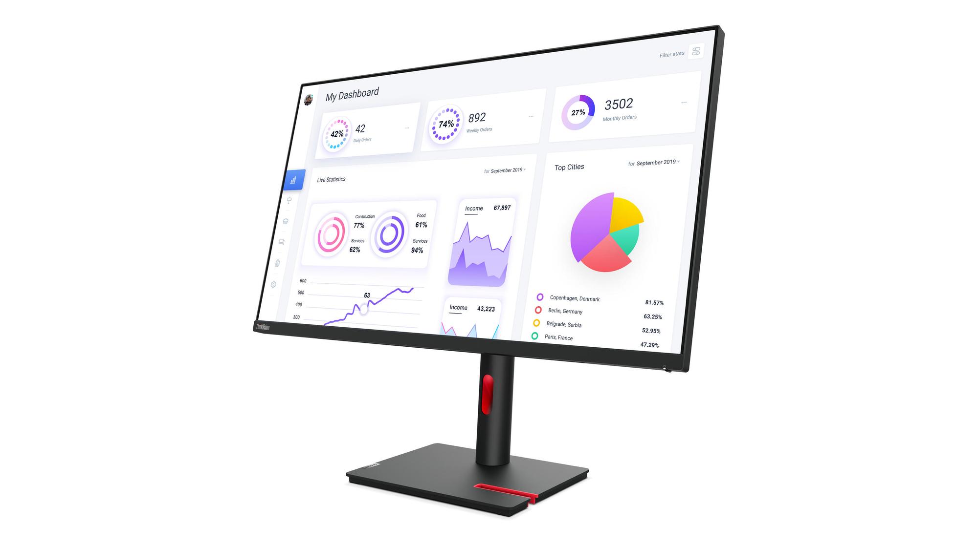 Lenovo Monitor T32p-30 / 63D2GAT1EU Negro Standard 80 cm (31,5")