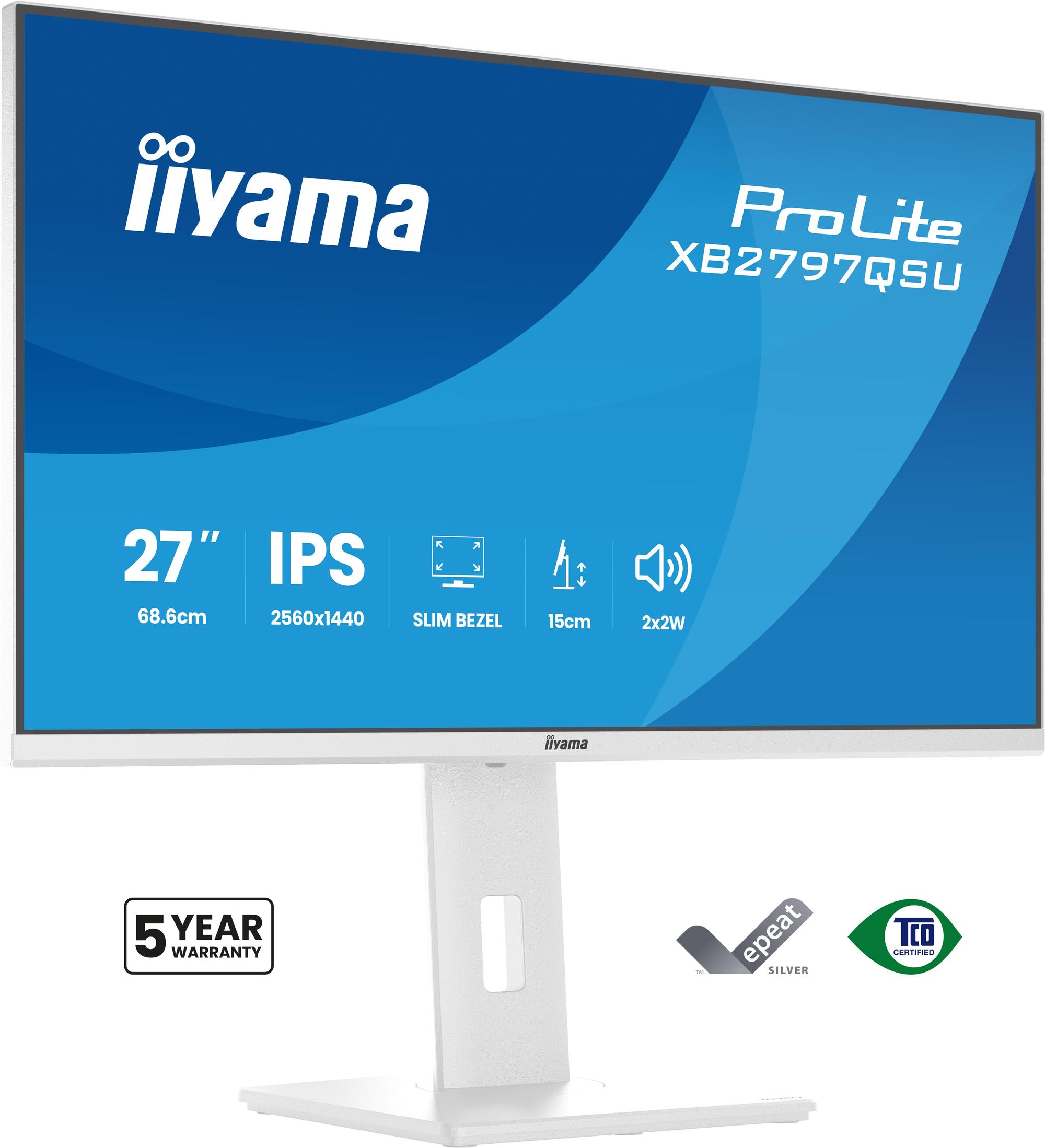iiyama Monitor ProLite XB2797QSU / XB2797QSU-W1 Weiß 68,6 cm (27")