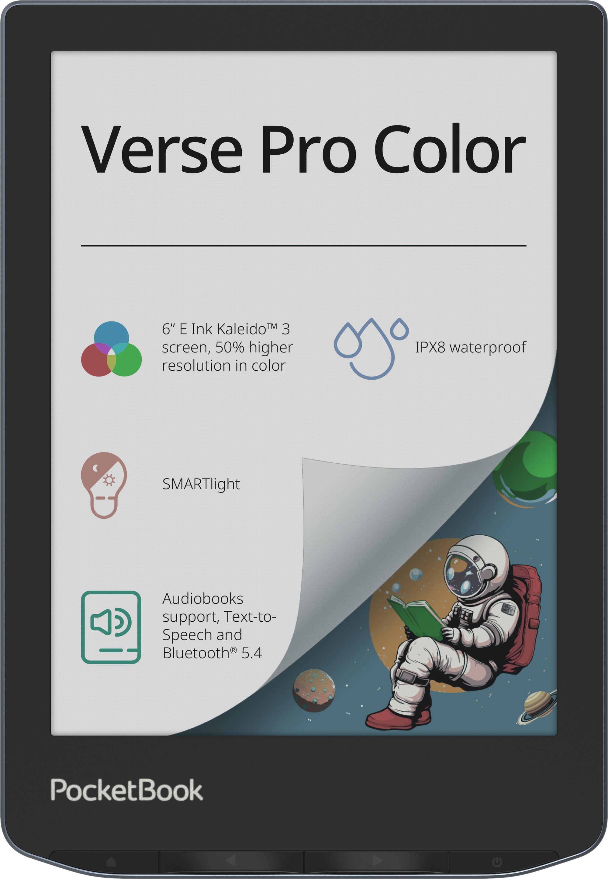 PocketBook lecteur de livres électroniques Verse Pro Color EU / PB634K3-1-WW Noir, bleu S