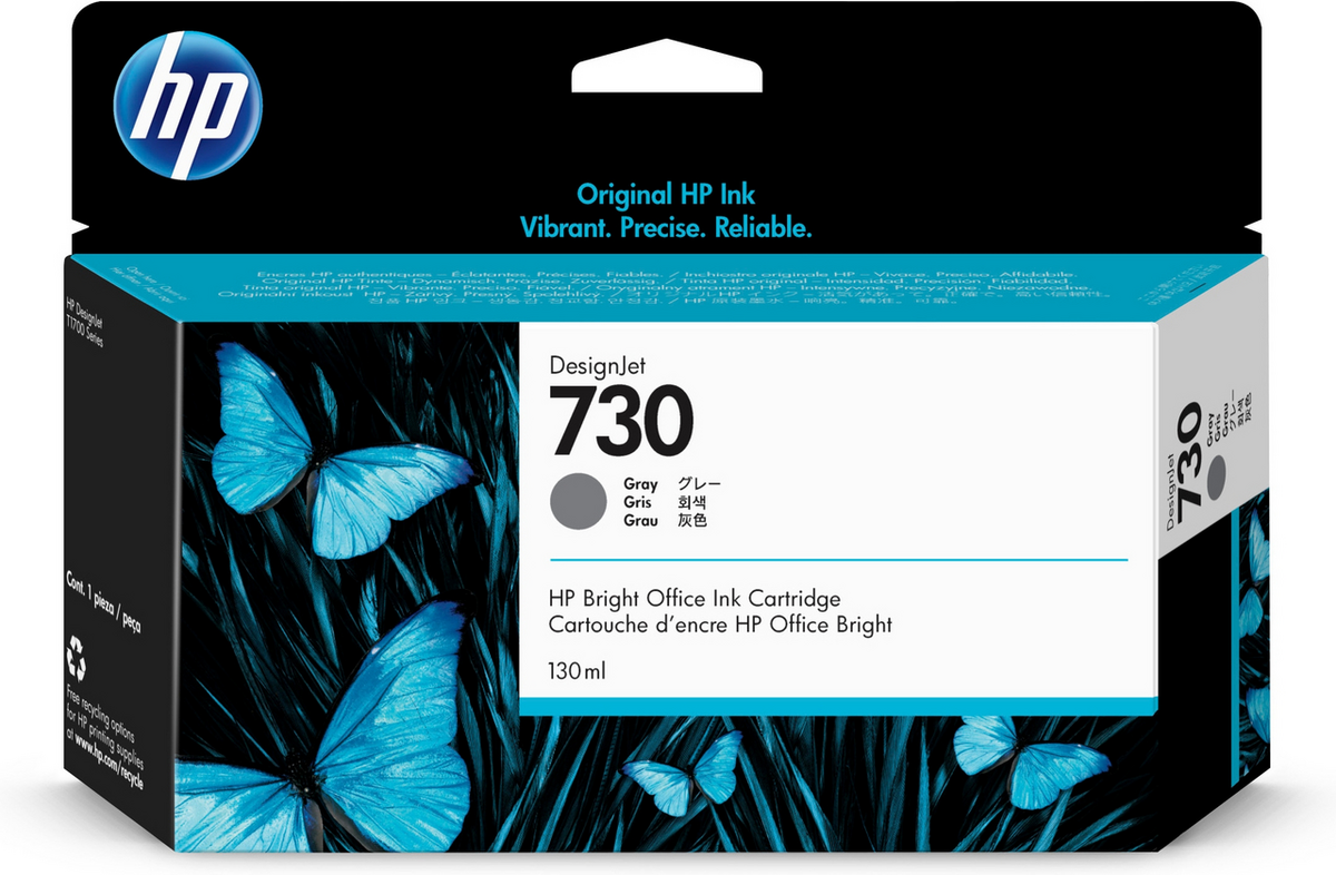 HP Tinte 730 / P2V66A Grau