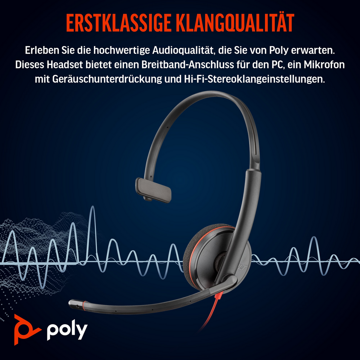 Plantronics/Poly Headset Blackwire 3210 / 8X214A6 Schwarz