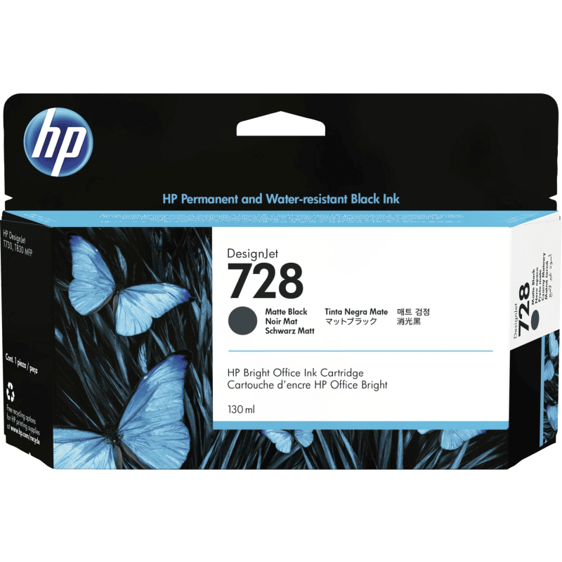 HP Encre 728 / 3WX25A Noir mat