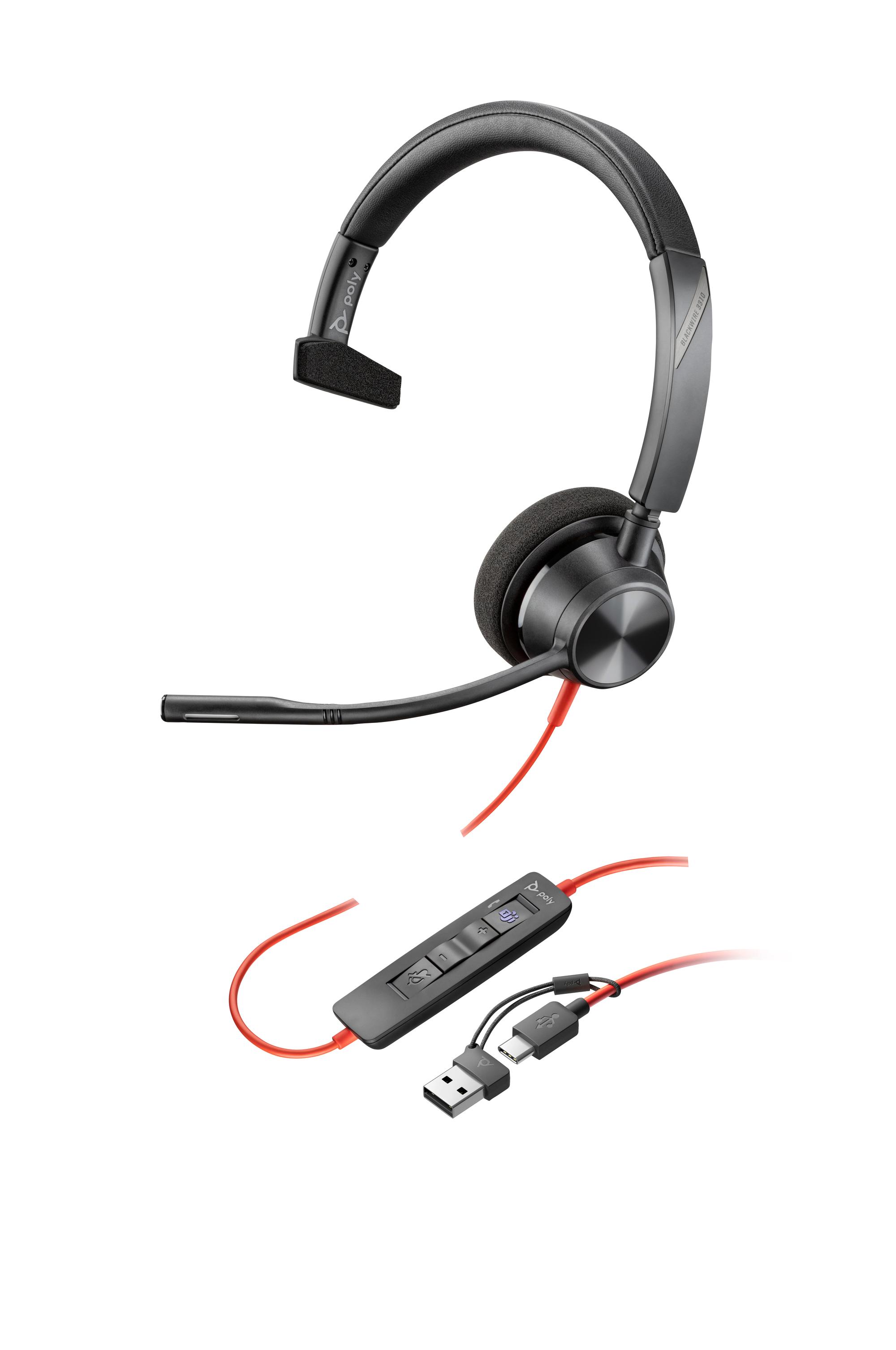 Plantronics/Poly Auriculares Blackwire 3310 MS / 8X216AA Negro