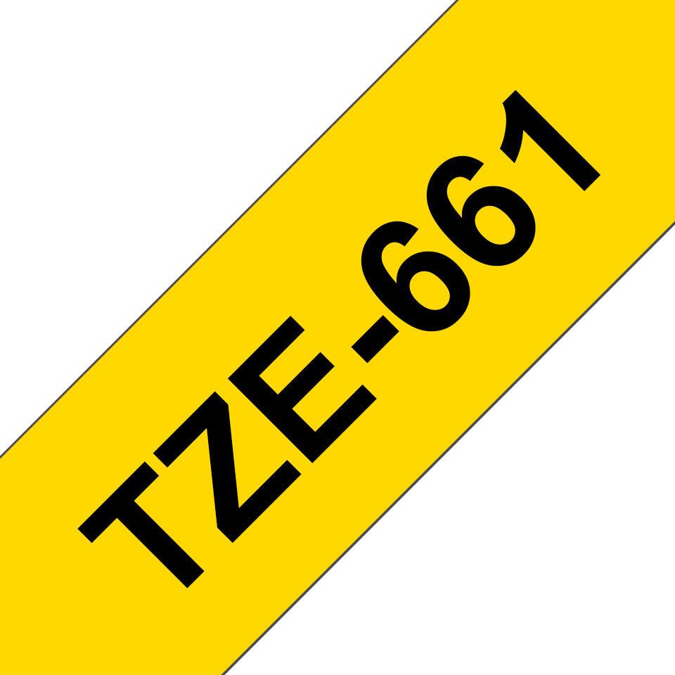 Brother Cinta de color TZE-661 / TZE661 Negro, amarillo