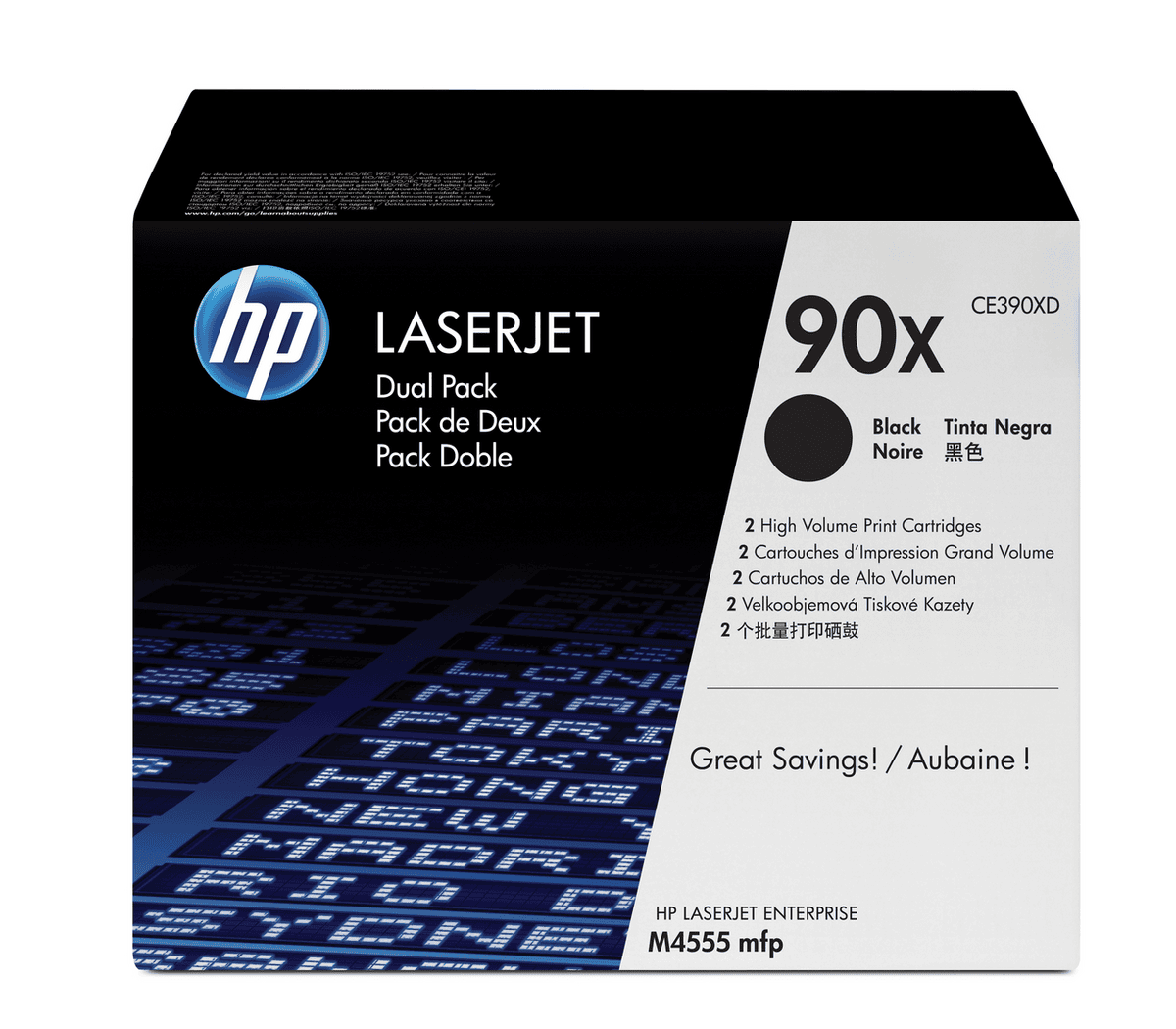 HP Tóner 90X / CE390XD Negro Paquete doble