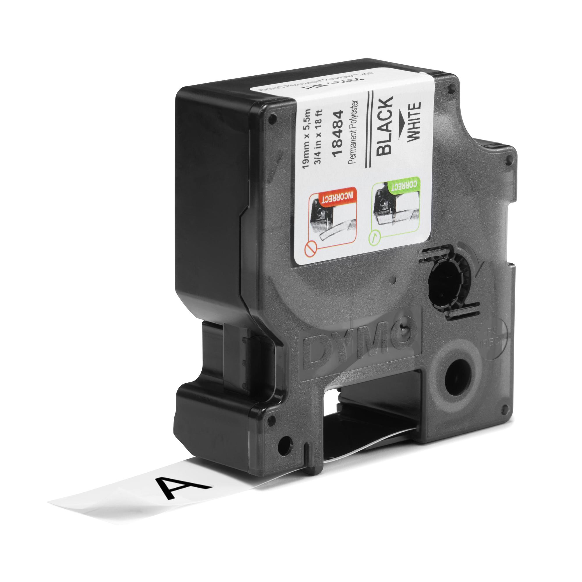 DYMO Farbband Rhino Industrial Polyester / 18484 Schwarz, Weiß XL