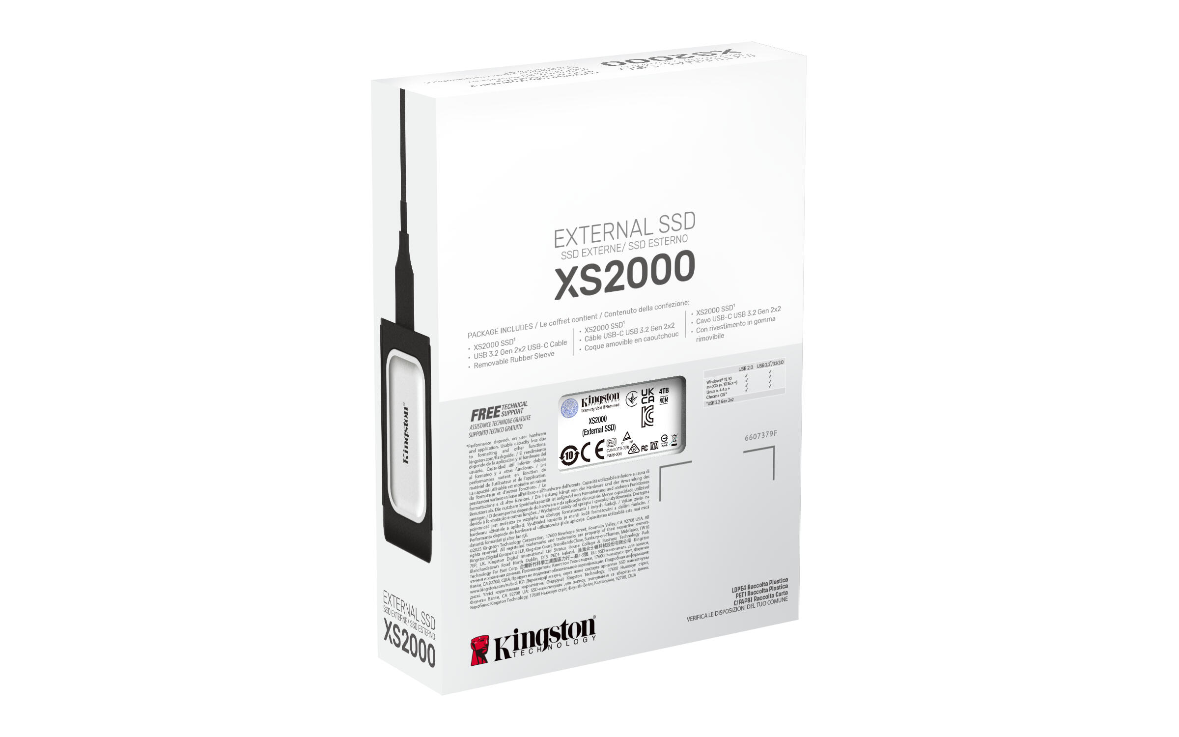 Kingston SSD esterno XS2000 4TB / SXS2000/4000G Nero, argento