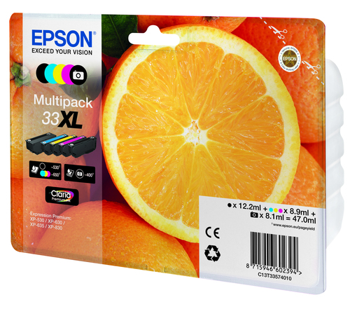 Epson Ink 33XL / C13T33574011 BK,PBK,C,M,Y Multipack