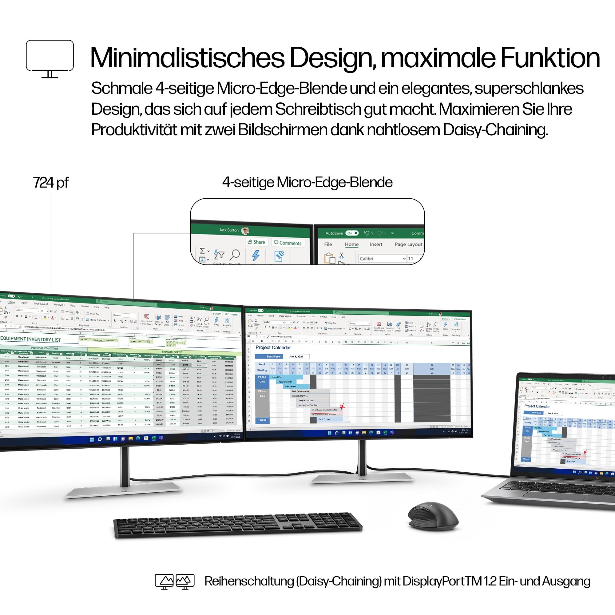 HP Monitor 724pf / 8X530AA#ABB Nero, argento 60,5 cm (23,8")