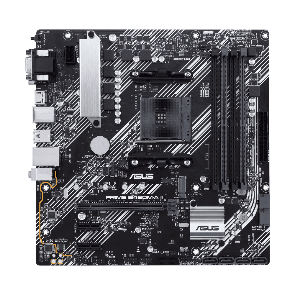 Asus Motherboard PRIME B450M-A II / 90MB15Z0-M0EAY0 Black