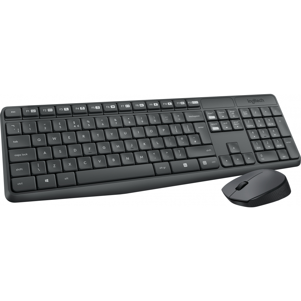 Logitech Mouse and keyboard set MK235 / 920-007905 Gray