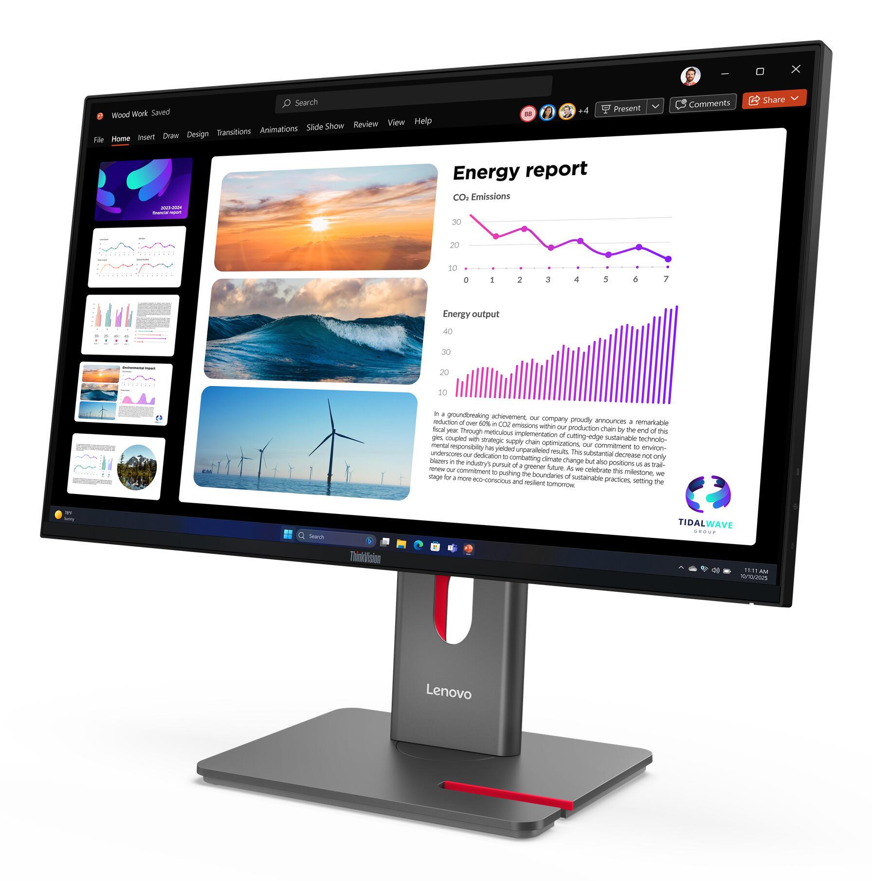 Lenovo Monitor ThinkVision P24q-40 / 64B2GAT1EU Schwarz 60,5 cm (23.8")