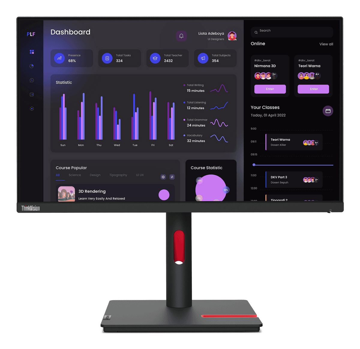 Lenovo Monitor ThinkVision T24i-30 / 63CFMATXEU Schwarz