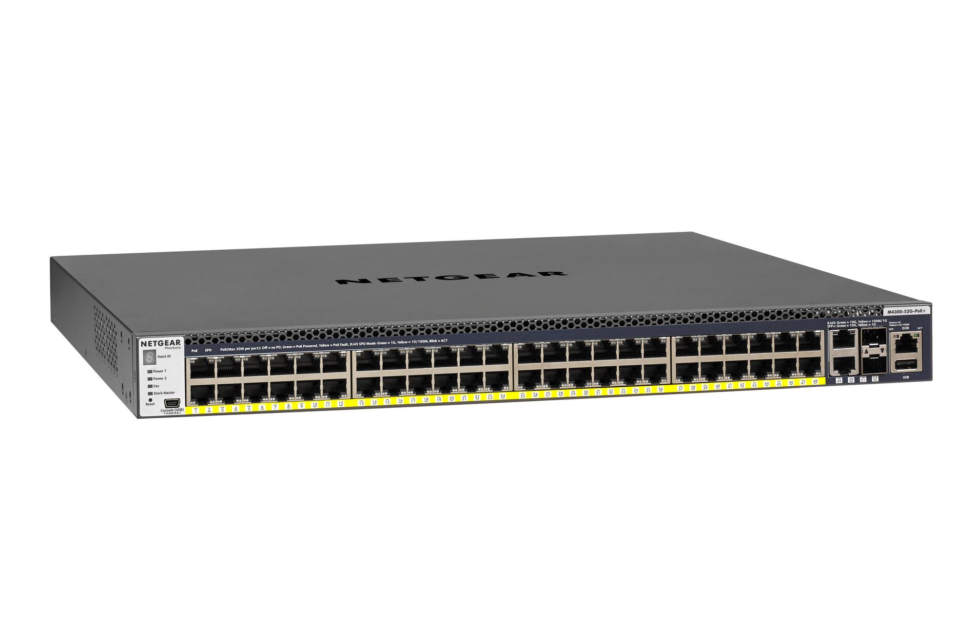 Netgear Interruttore M4300-52G-PoE+ / GSM4352PA-100NES Nero
