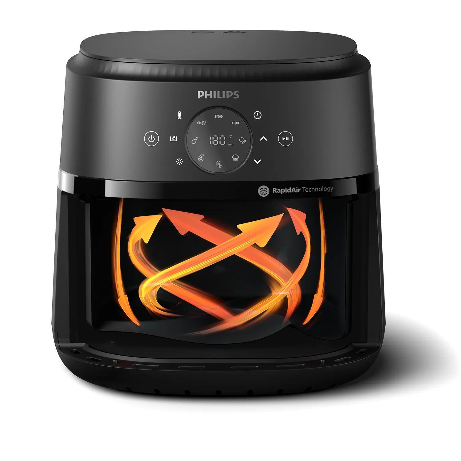 Philips Heißluft Fritteuse Series 2000 6,2L / NA231/00 Schwarz XL