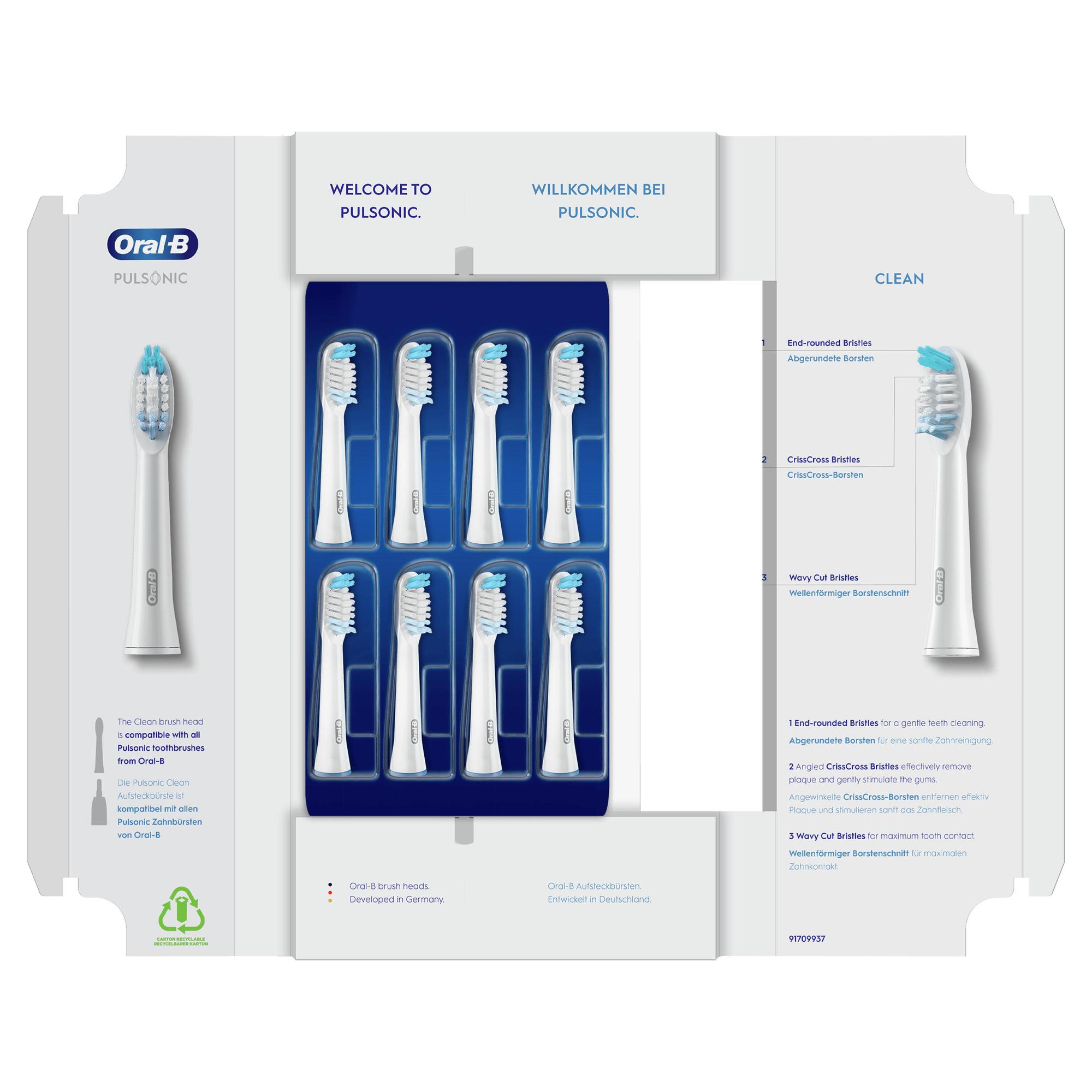 Oral-B Attachable toothbrush 8x Pulse / 4210201395348 White 8-Pack