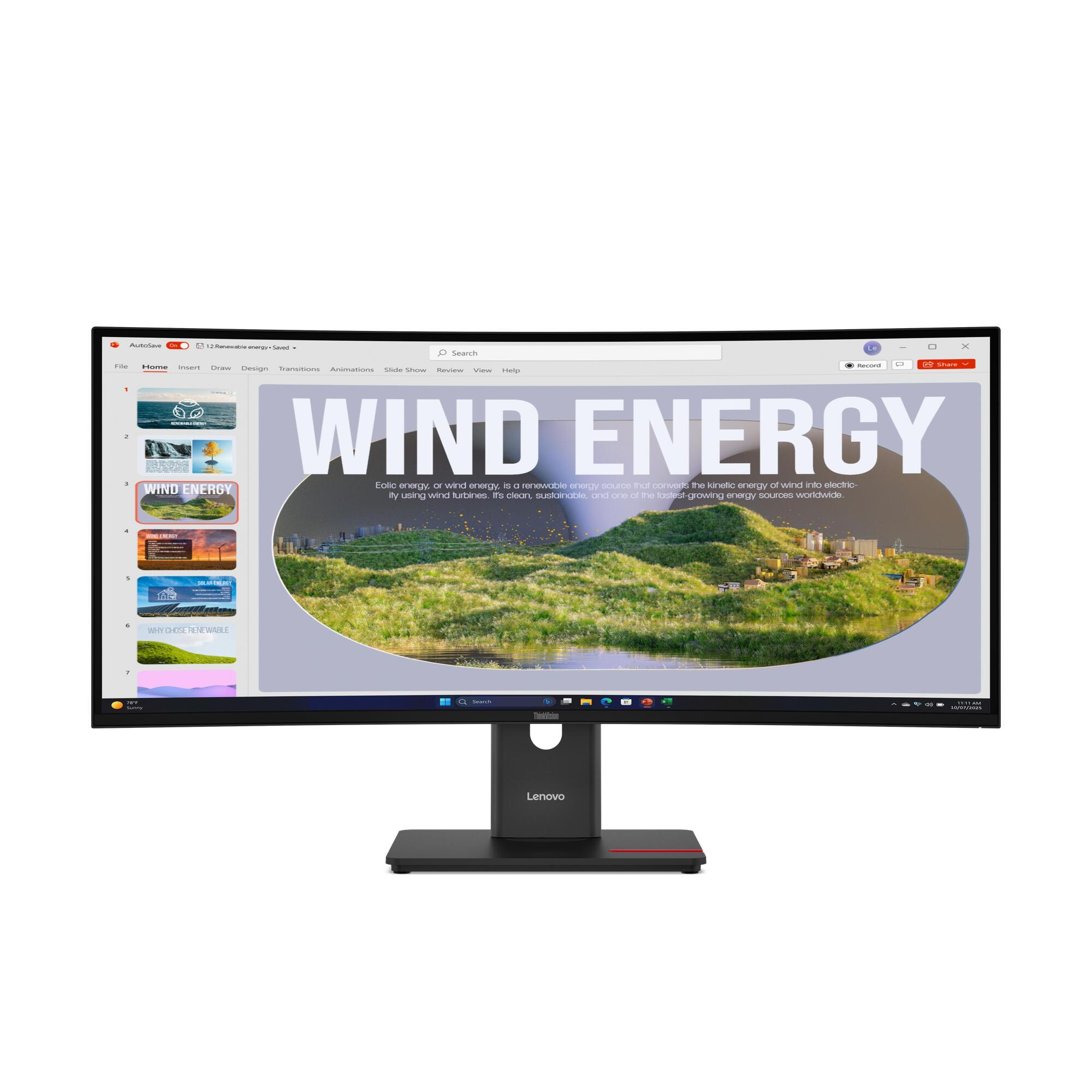 Lenovo Monitor T34WD-40 / 64AEGAT1EU Negro 86,4 cm (34")