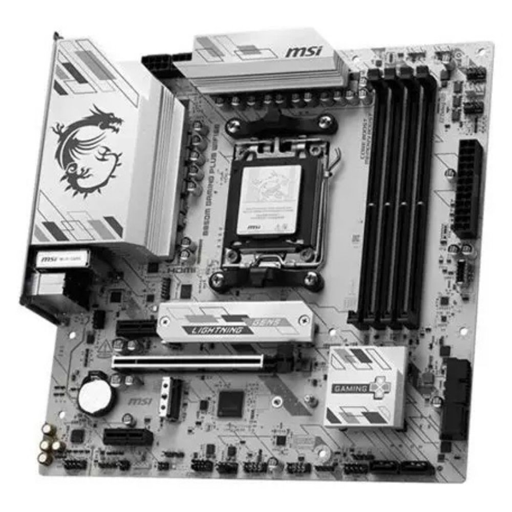 MSI Placa madre B850M GAMING PLUS WIFI / 911-7E66-001 Blanco/Negro