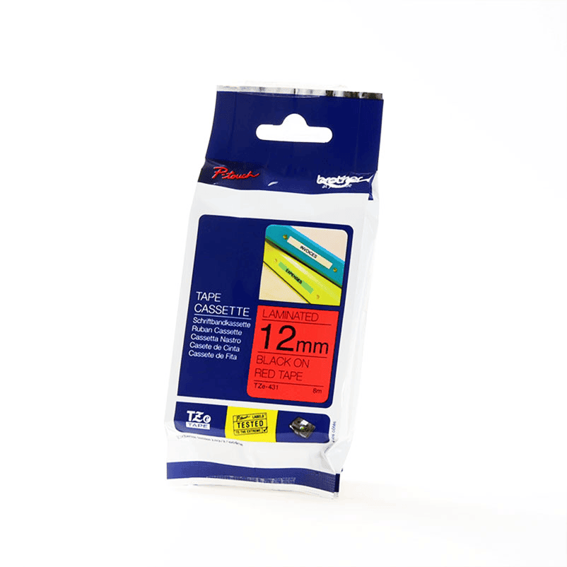 Brother Ribbon TZE-431 Black on red