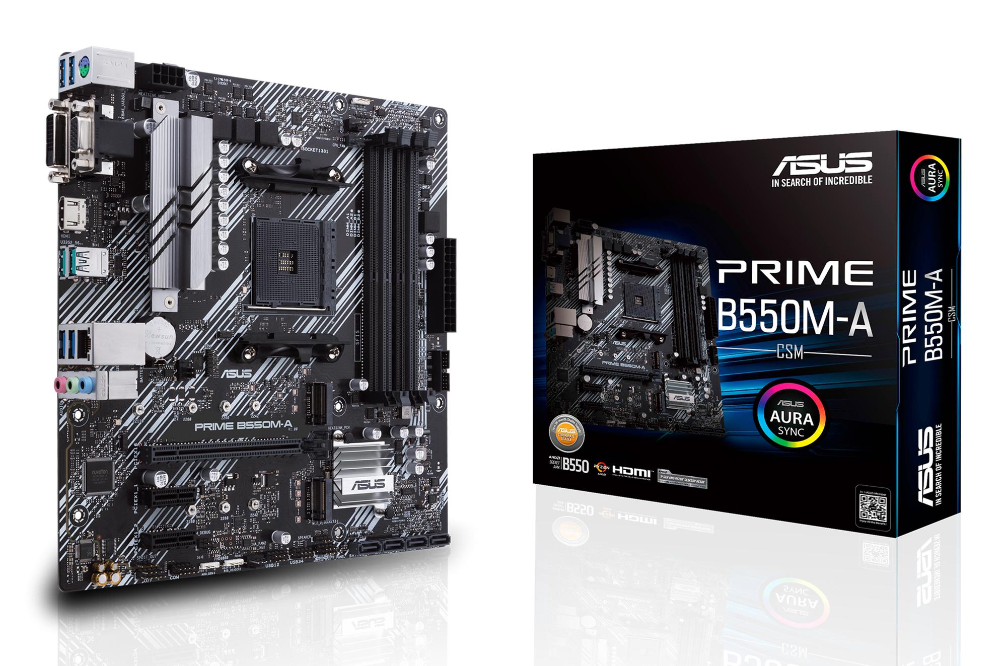 ASUS Mainboard PRIME B550M-A/CSM / 90MB14I0-M0EAYC Schwarz, Silber