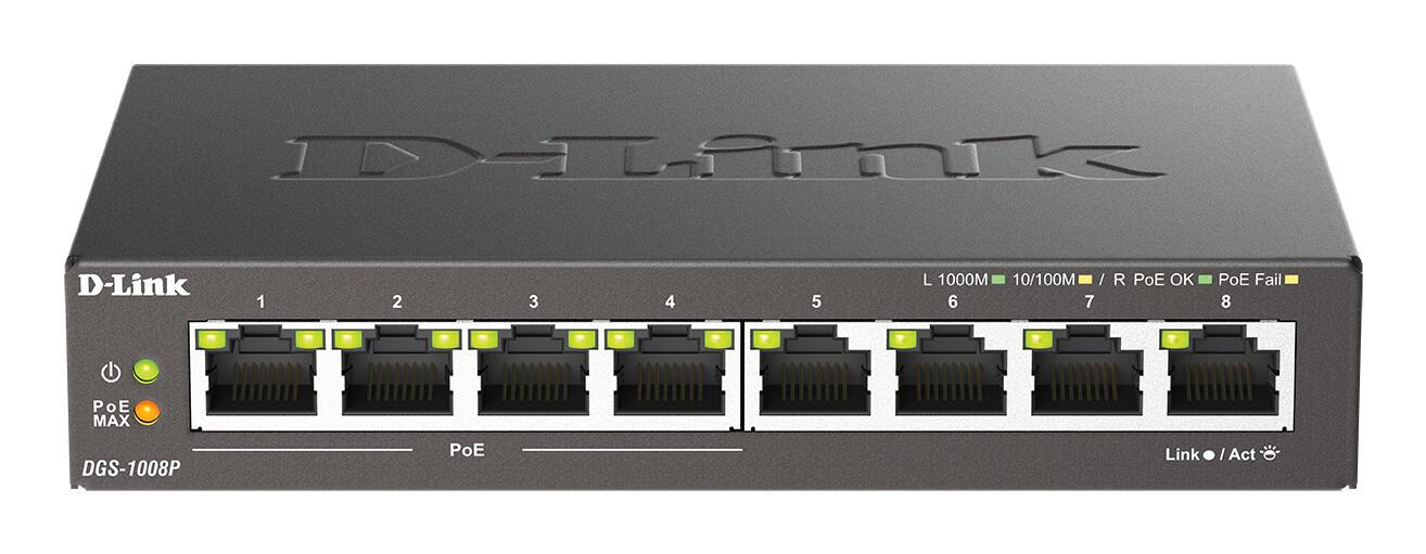 D-Link Interruptor GS1008P / DGS-1008P/E Negro