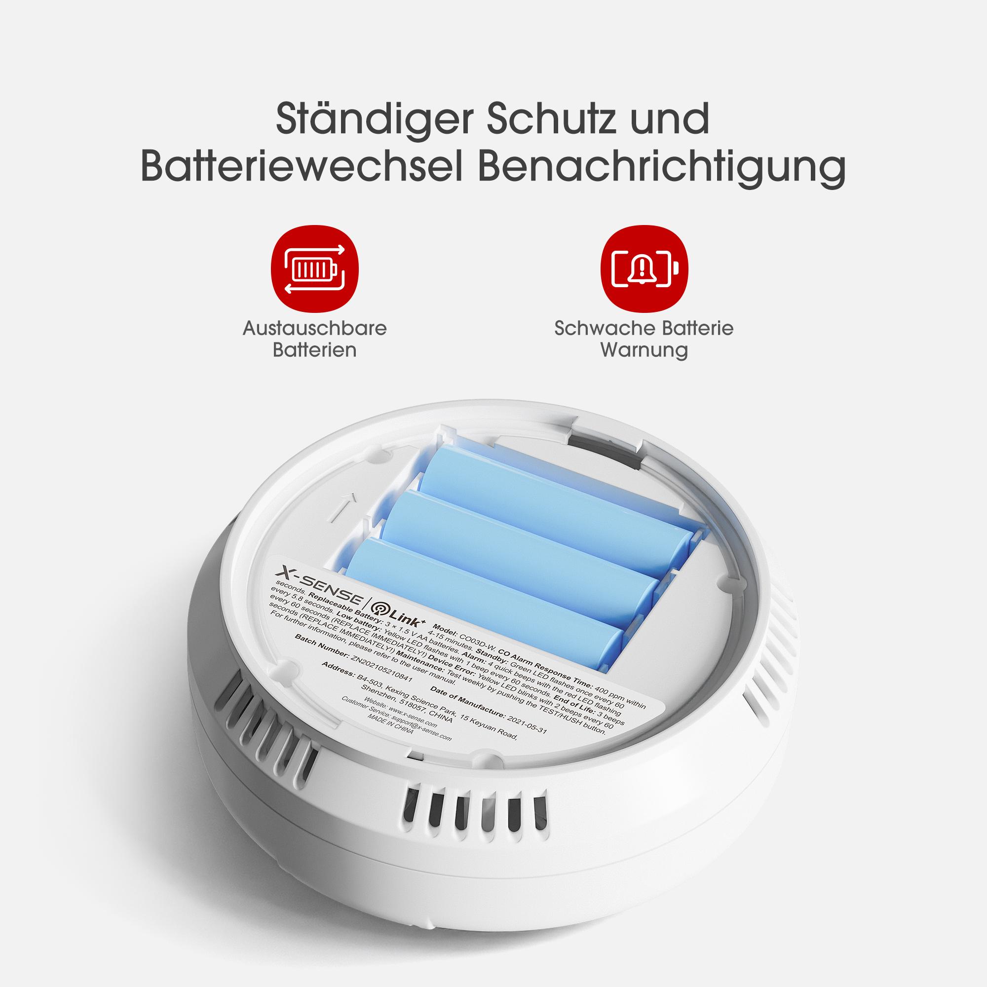 X-Sense Carbon monoxide detector CO03D-W / ZASXS00145WEU White, grey