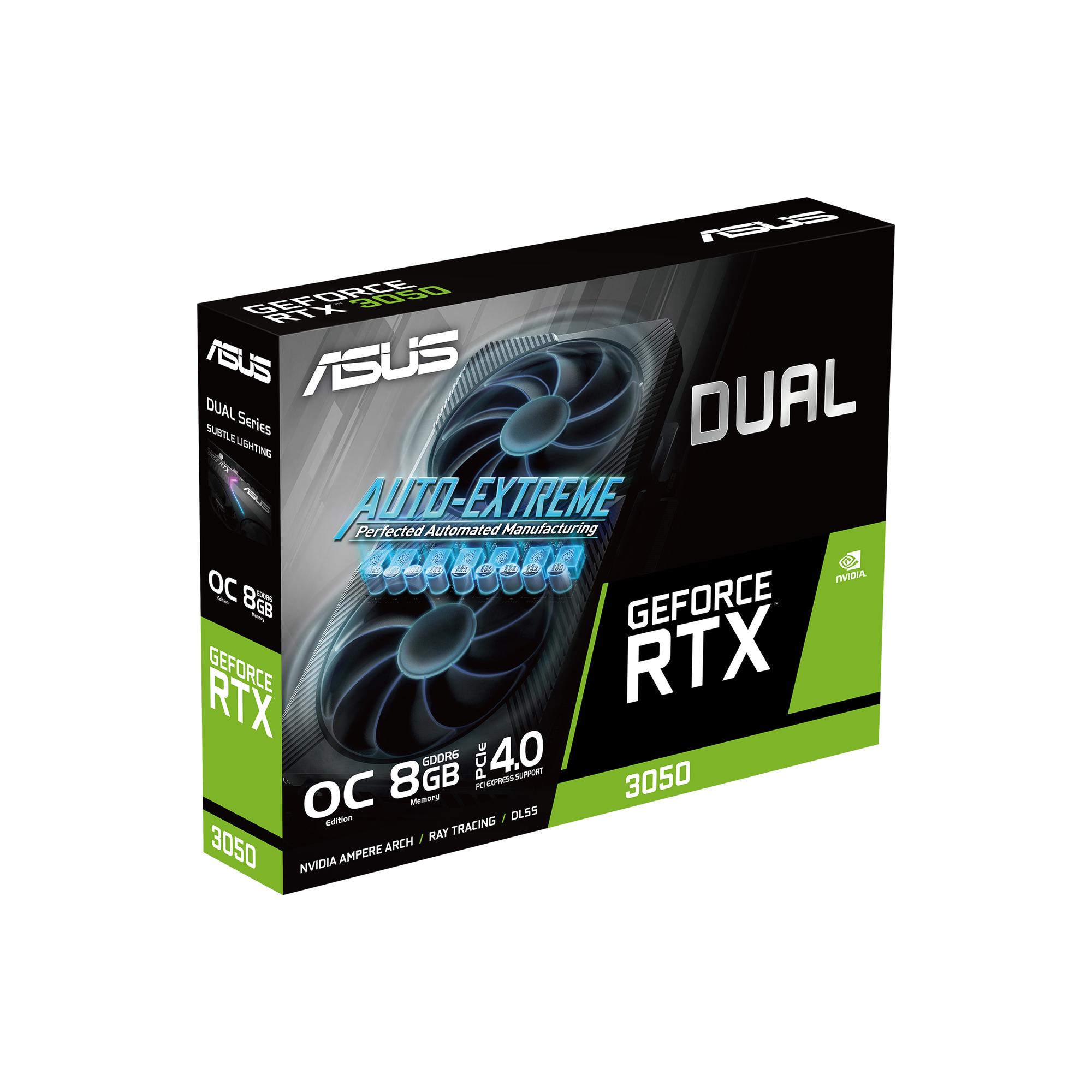 ASUS Graphics card Dual GeForce RTX 3050 V2 OC 8GB / 90YV0GH6-M0NA00 Black S