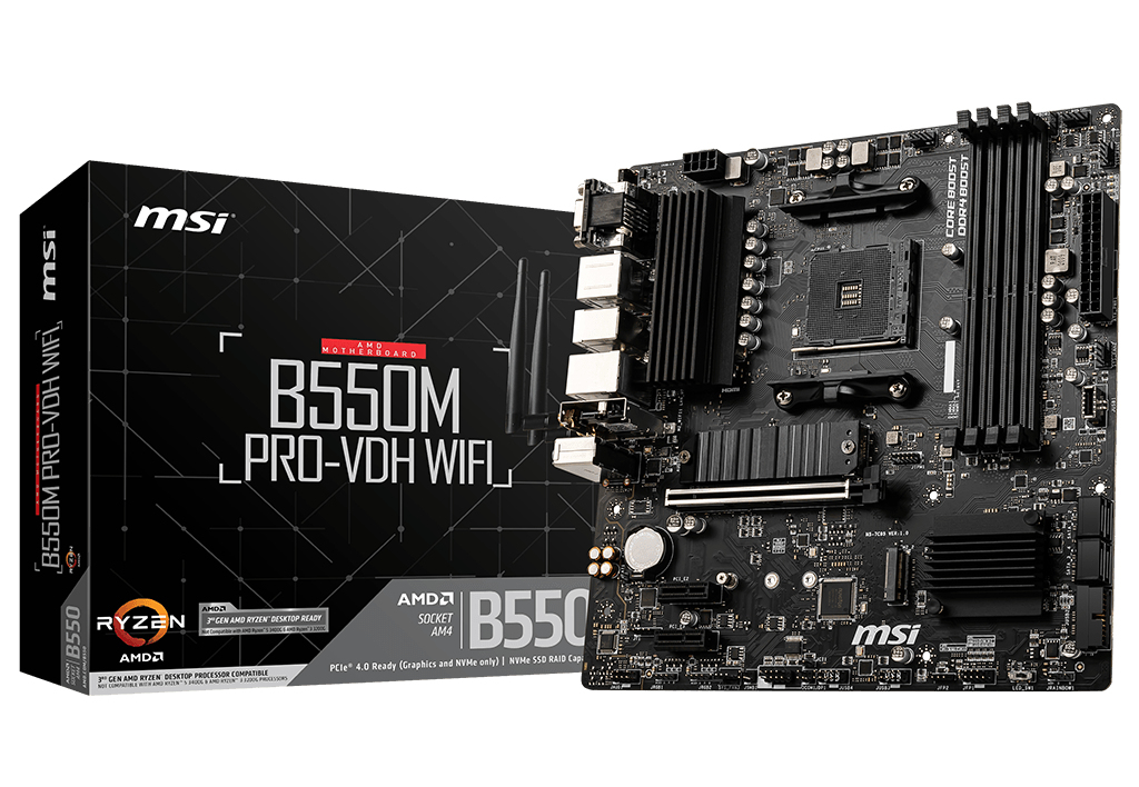MSI Mainboard B550M PRO-VDH WIFI / 7C95-001R Schwarz