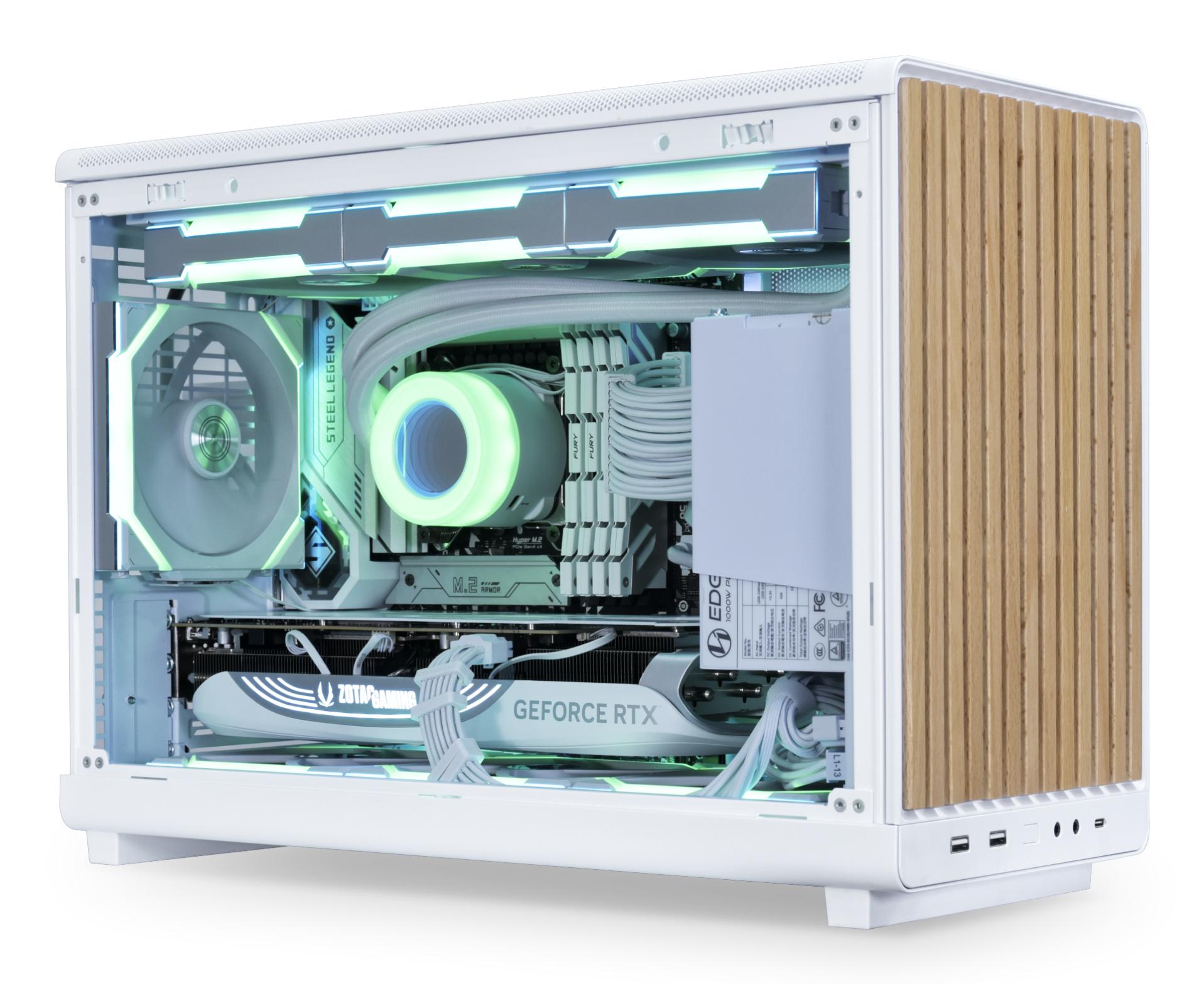 Lian Li PC-Gehäuse A3 mATX Glass Edition Wood / A3W-WDG Weiß, Holz