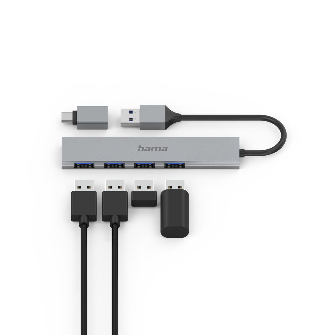 Hama USB-Hub Prime Line / 00200141 Grau