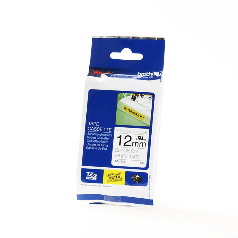 Brother Ribbon TZE-S231 / TZES231 Black on White