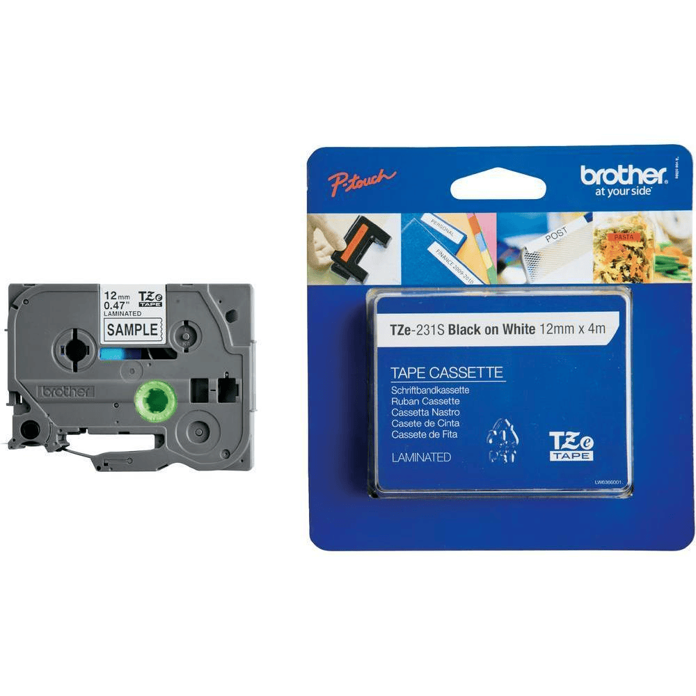 Brother Farbband TZE-231S / TZE231S2 Schwarz auf Weiß