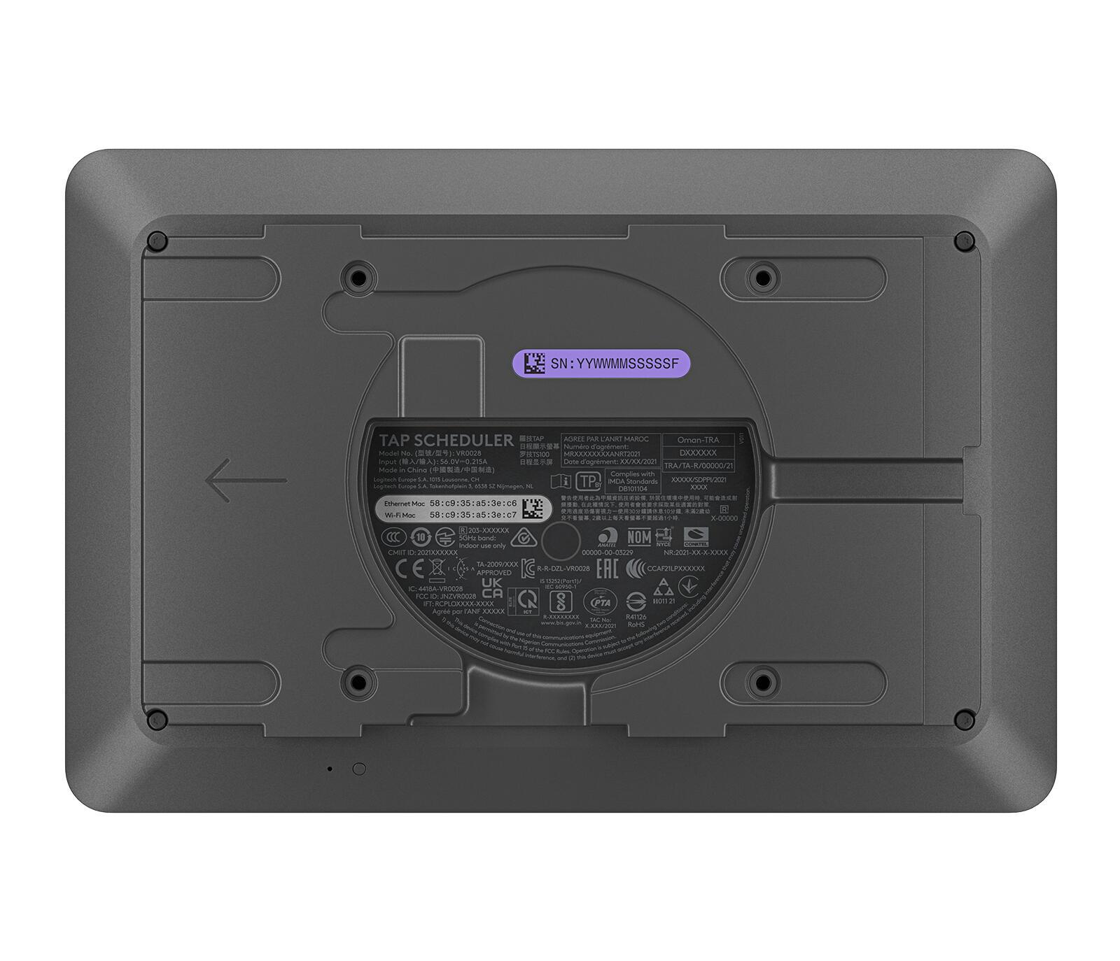 Logitech Présentoir de salle de réunion Tap Scheduler / 952-000091 Graphite 25,6 cm (10.1")