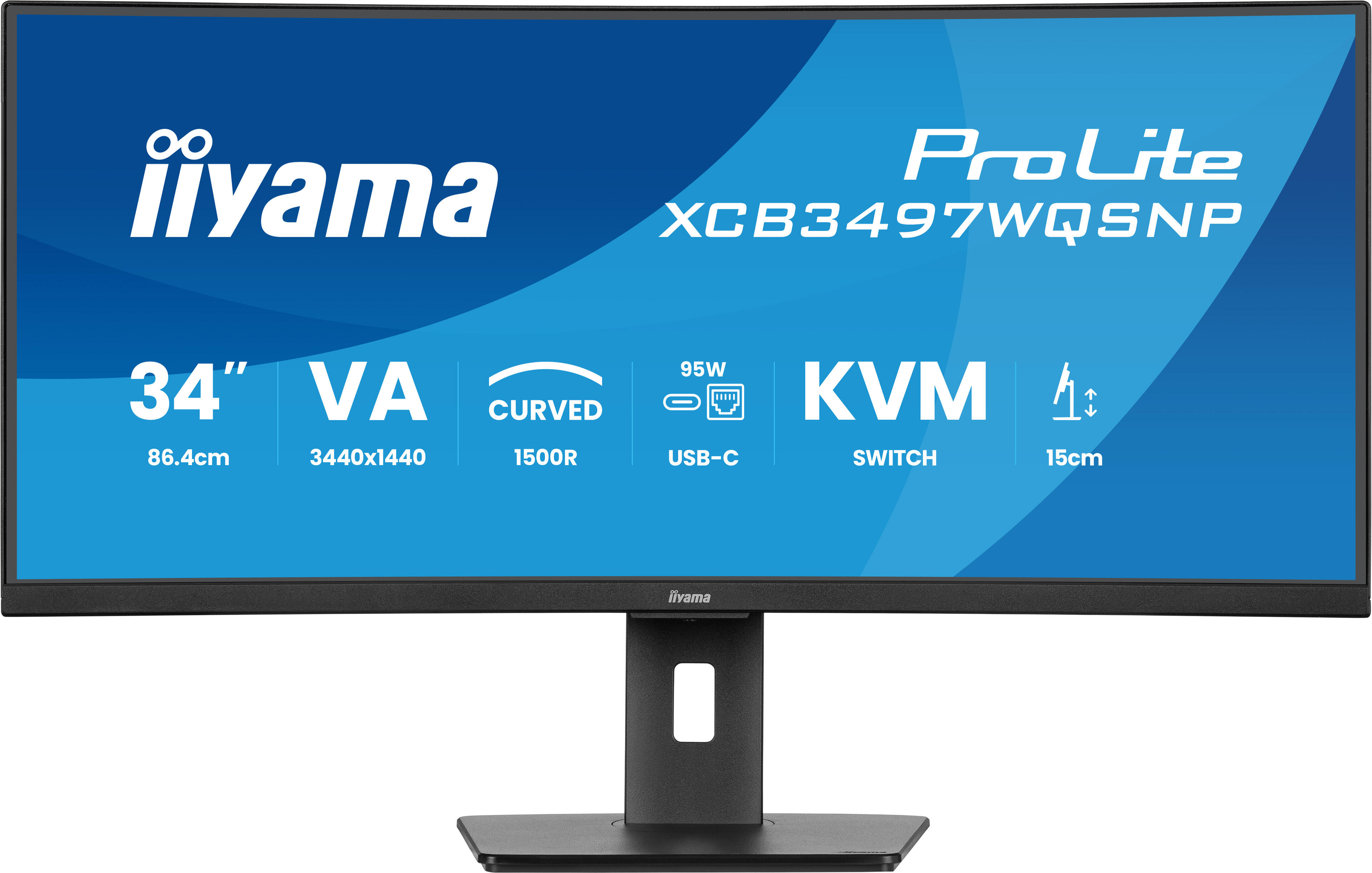 iiyama Monitor ProLite XCB3497WQSNP / XCB3497WQSNP-B1 Black 86.4 cm (34")