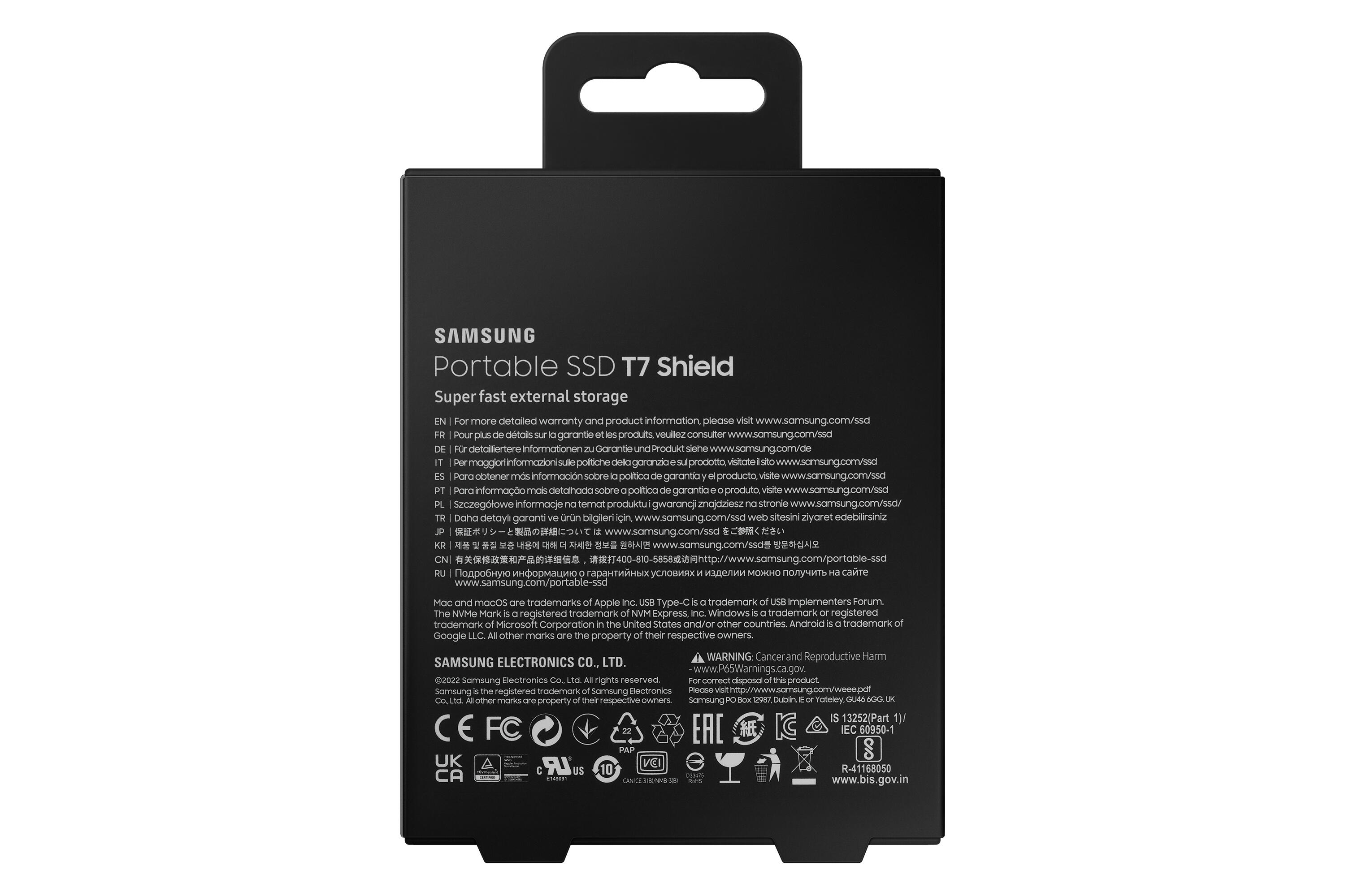 Samsung External SSD T7 Shield 2TB / MU-PE2T0S/EU Black