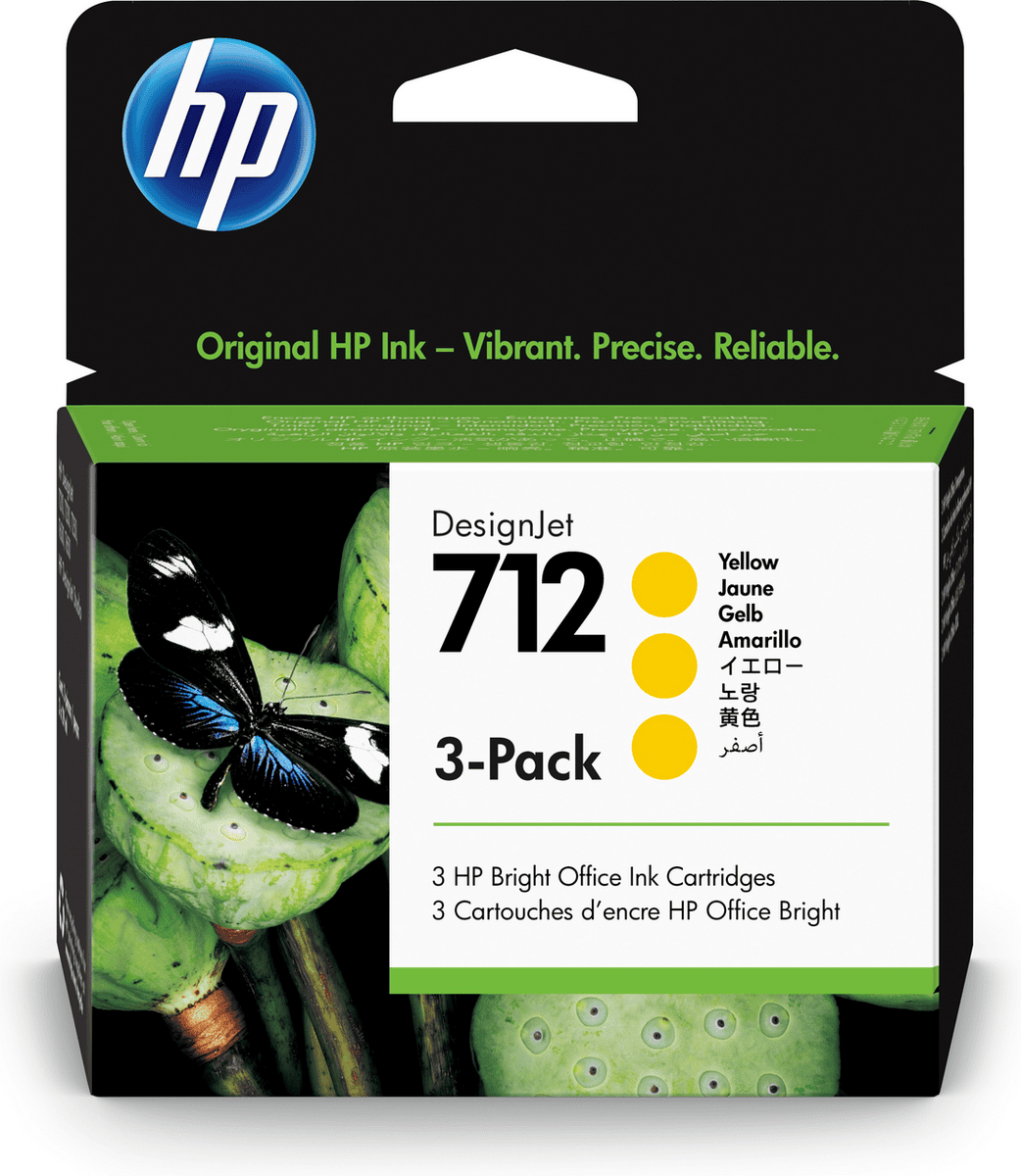 HP Inchiostro 712 / 3ED79A Giallo 3-Pack