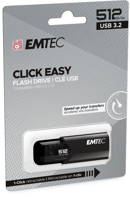 EMTEC USB Stick Click Easy B110 512GB / ECMMD512GB113 Schwarz XXL