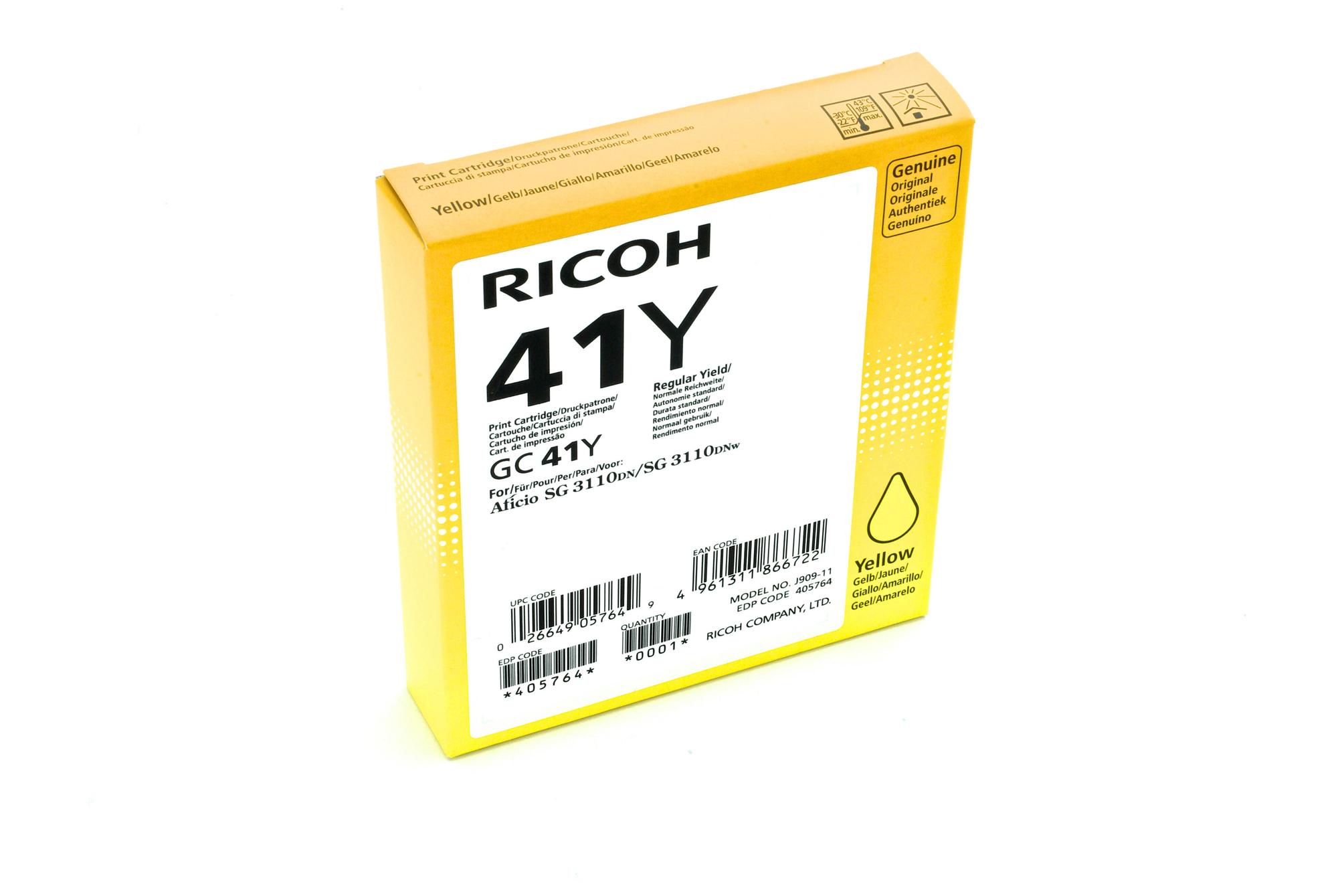 Ricoh Encre GC41Y / 405764 Jaune Standard