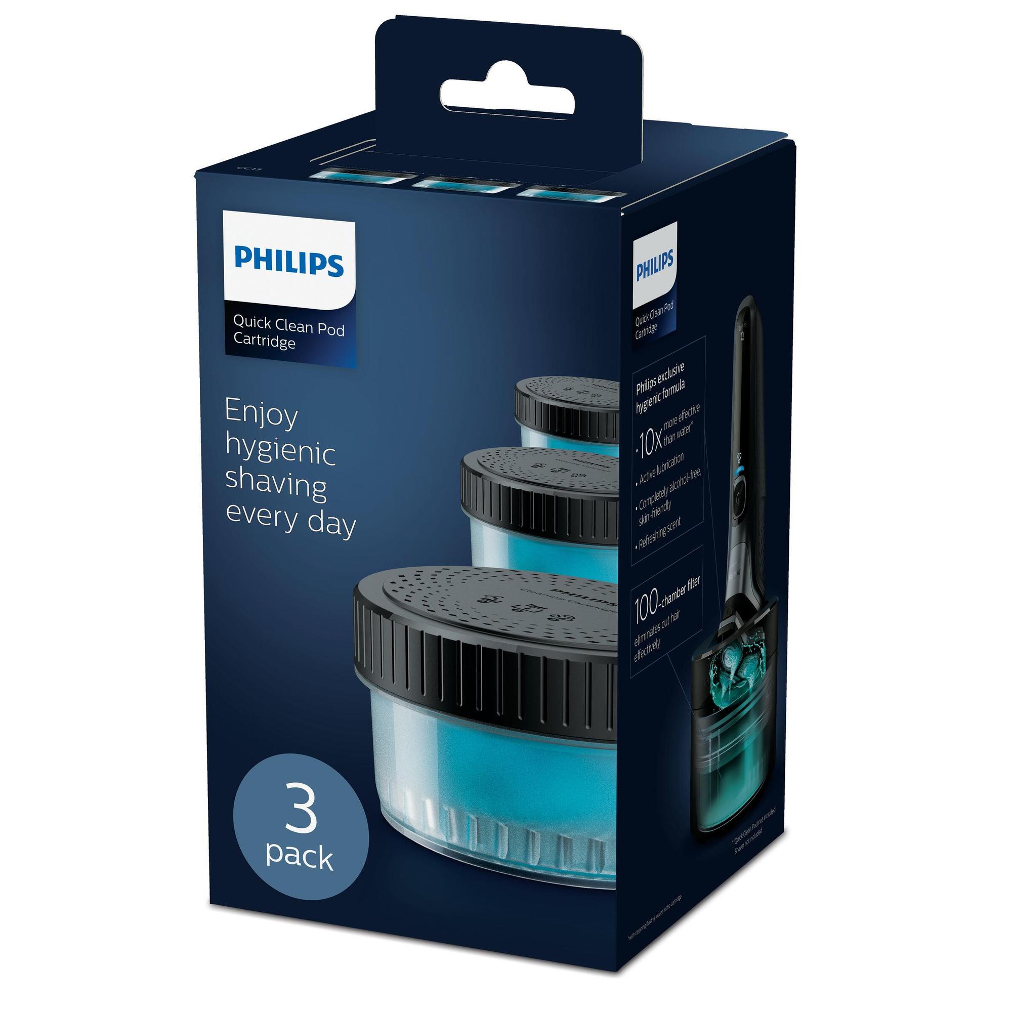 Philips Cartouche de nettoyage Quick Clean Pod / CC13/50 Bleu 3-Pack